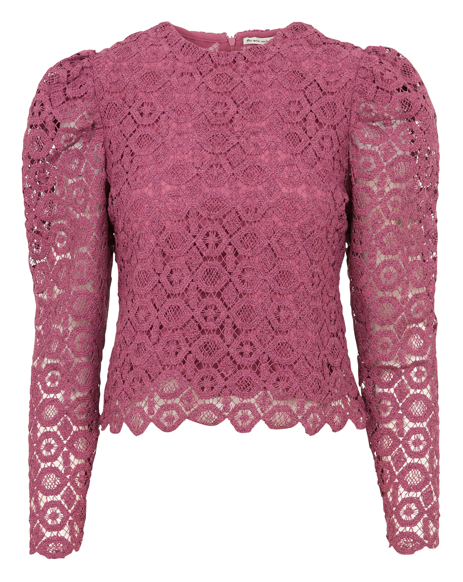 Blouse encolure ronde droite en dentelle THE NEW SOCIETY Rose