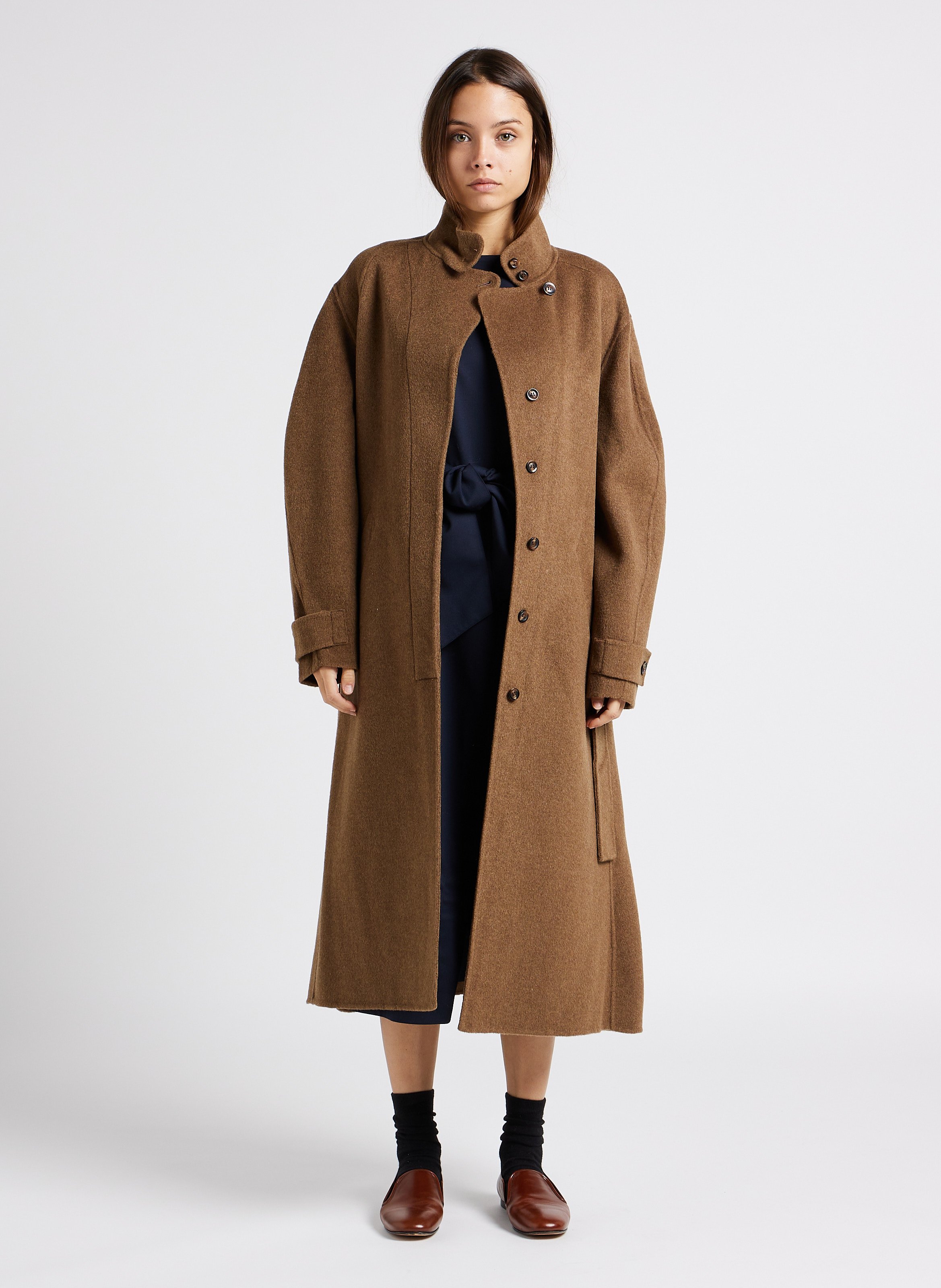 High neck hot sale wool coat