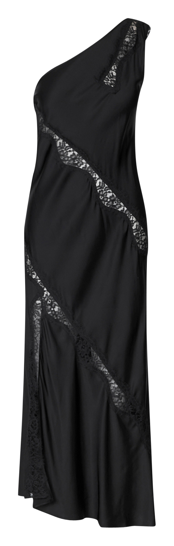 Fitted Asymmetrical Lace Dress SAMSOE SAMSOE Black