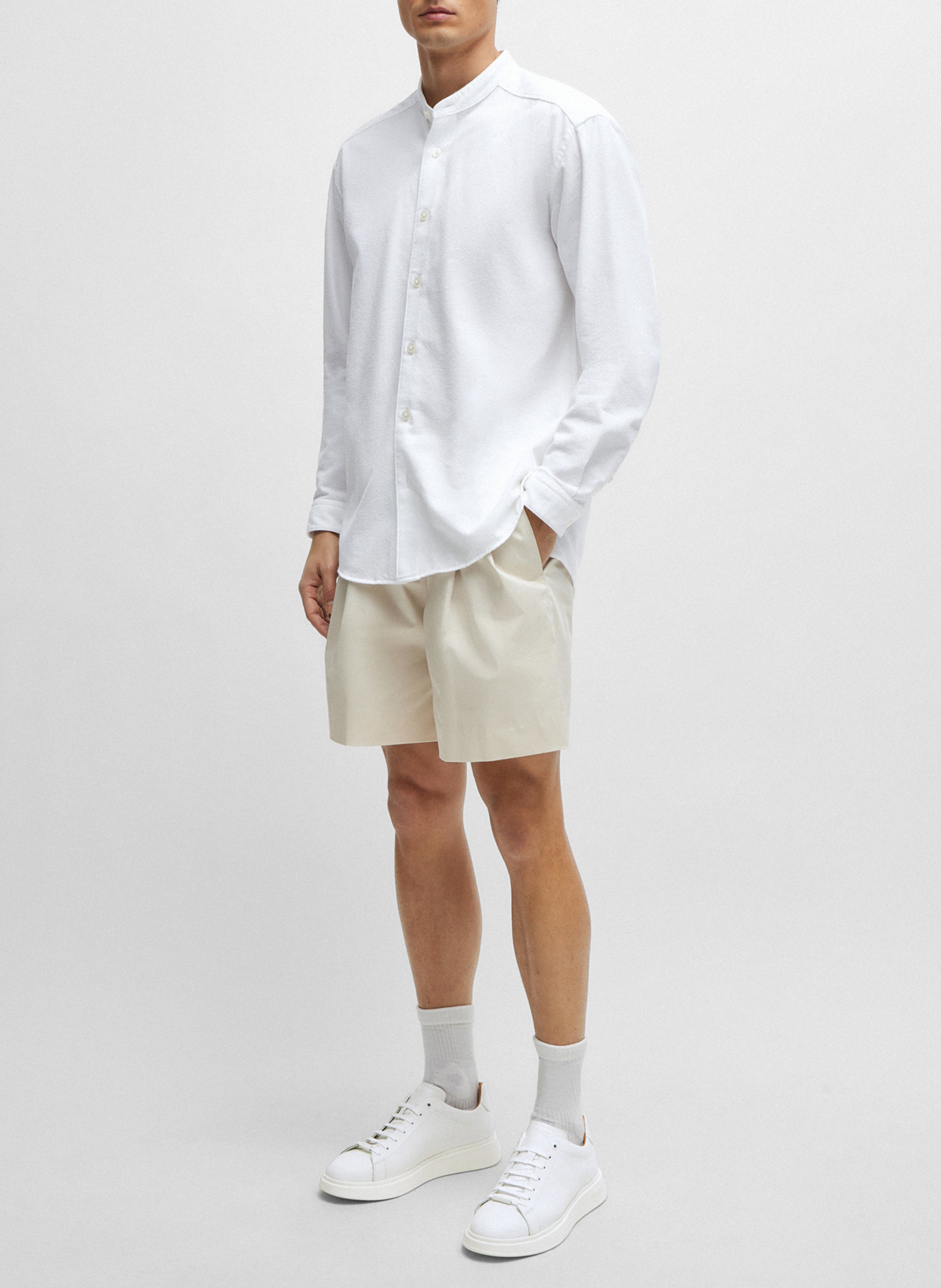 Leather low-top sneakers BOSS White