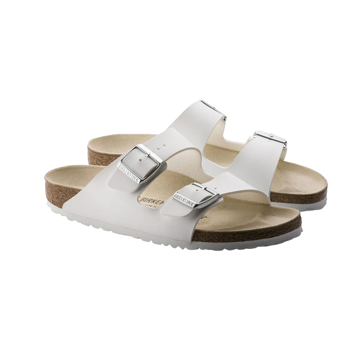 Faux leather sandals BIRKENSTOCK White