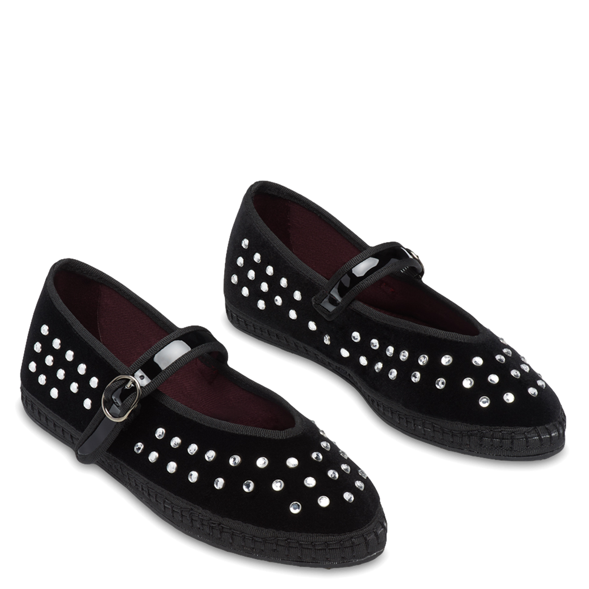 Cotton velvet ballet flats FLABELUS Black