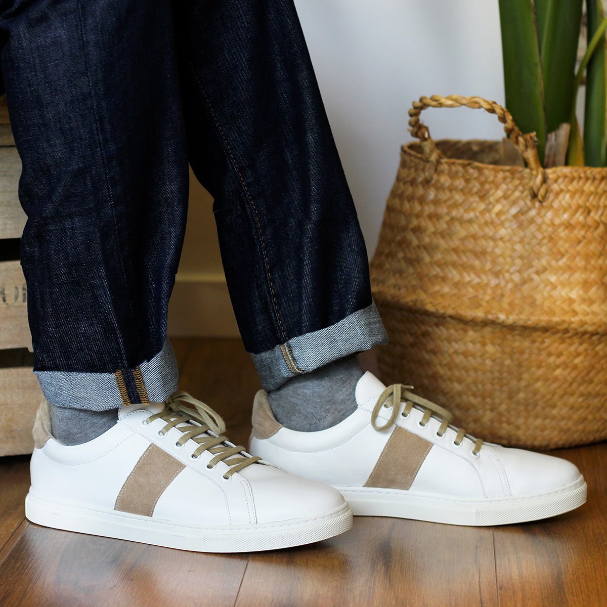 Leather French-made sneakers JULES & JENN White