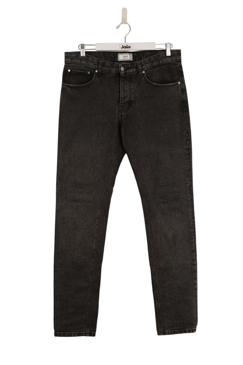 Cotton straight jeans AMI PARIS - Seconde Main Grey