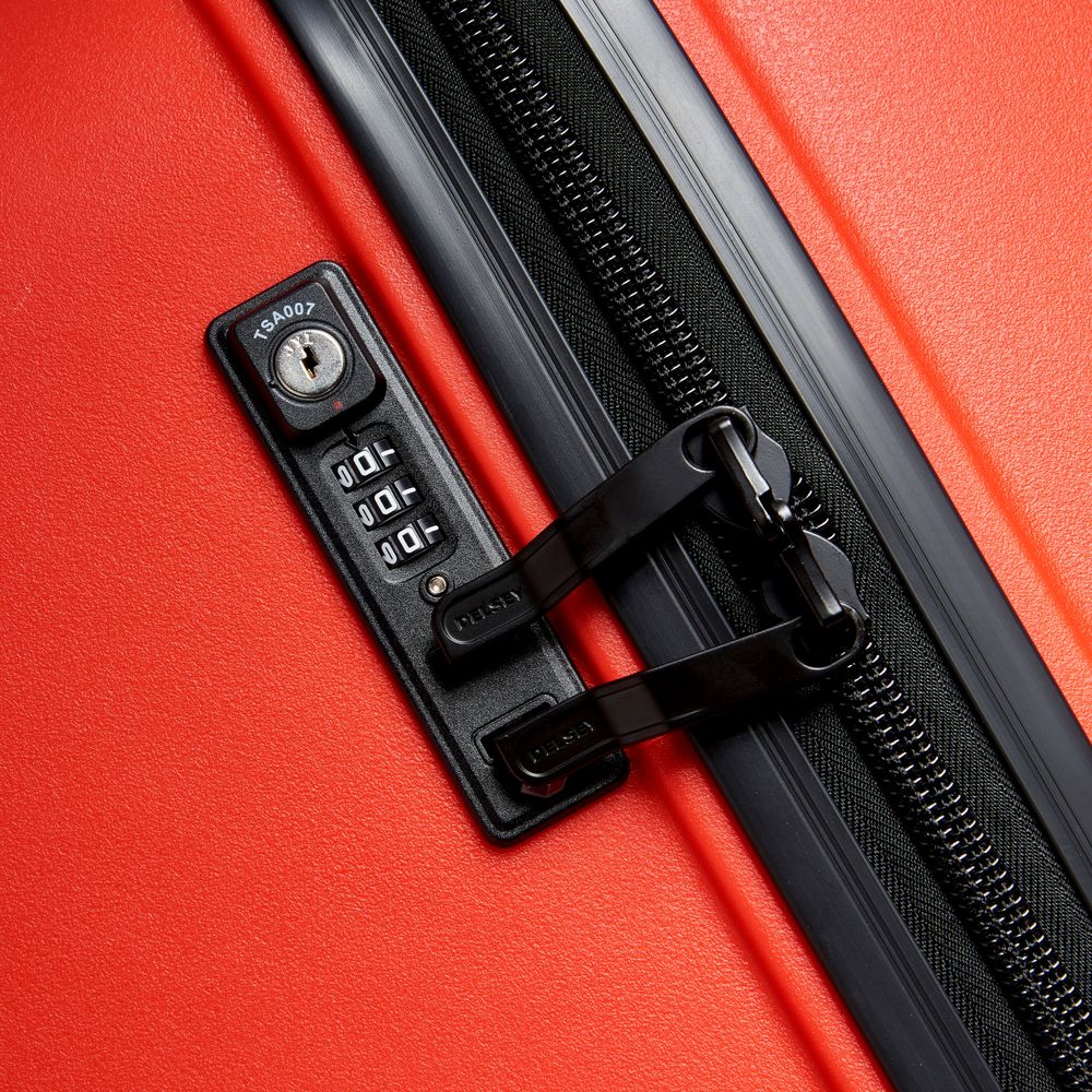 Set of 3 rigid suitcases 55 cm/ 66.5 cm/ 76 cm DELSEY PARIS Red