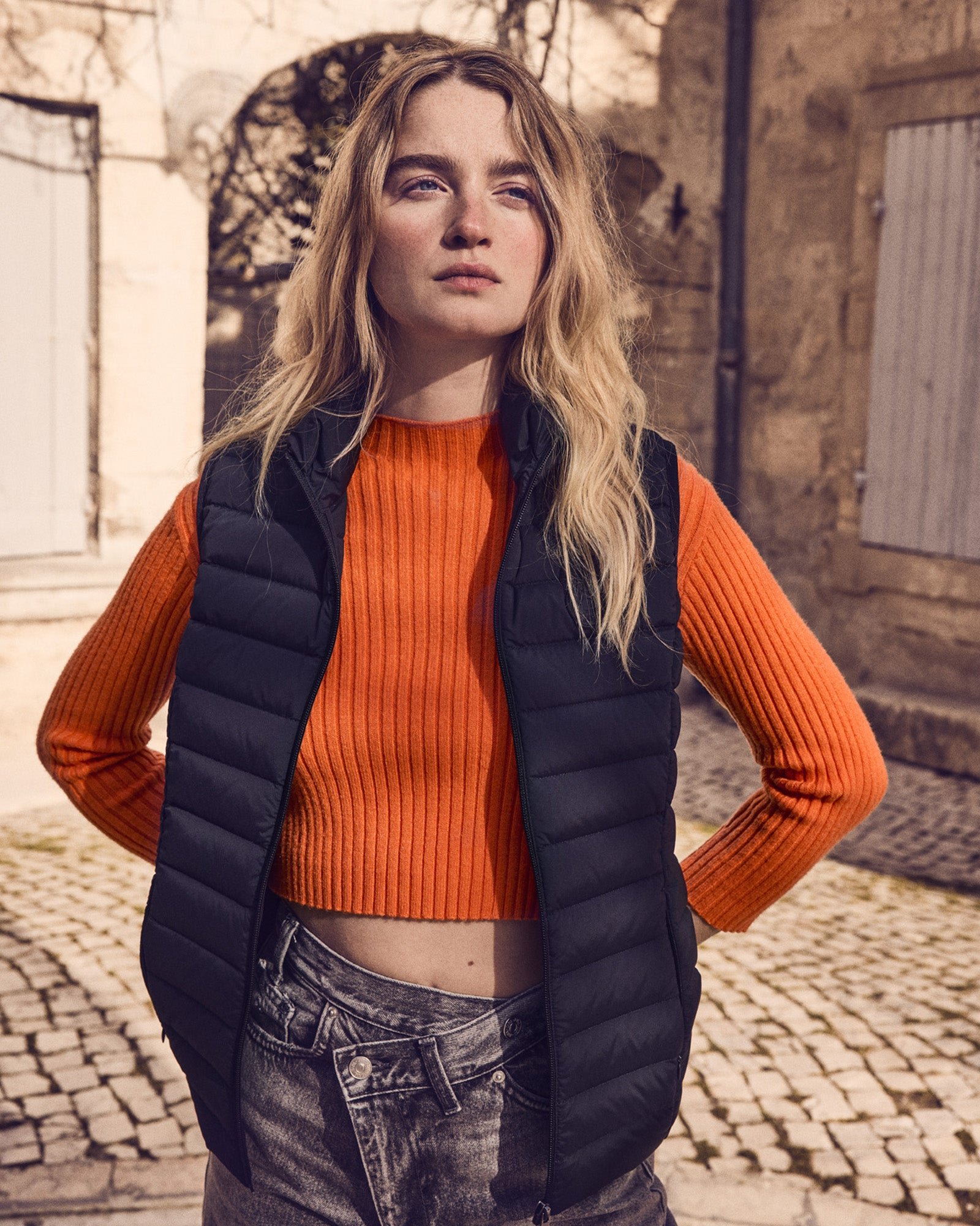 Stretch sleeveless down jacket Grenada JOTT Black