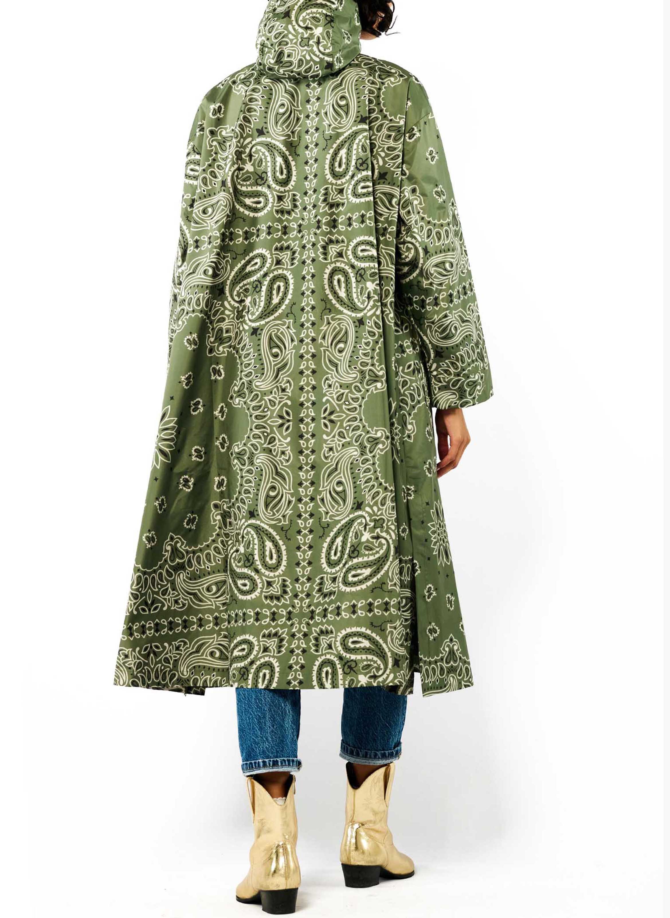 Oversized Printed Windbreaker WILD Khaki