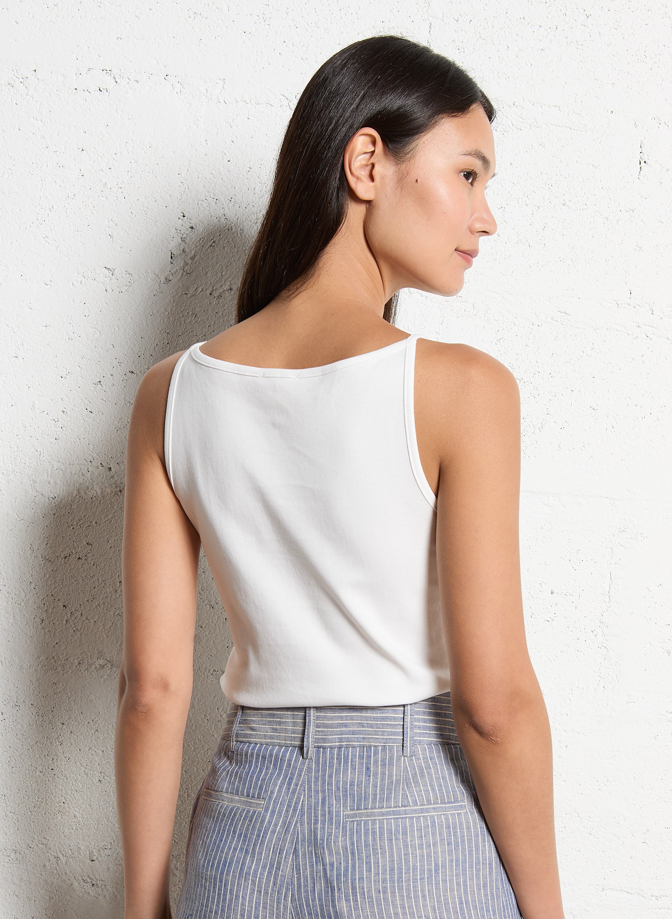 Cotton straight top MAISON 123 White