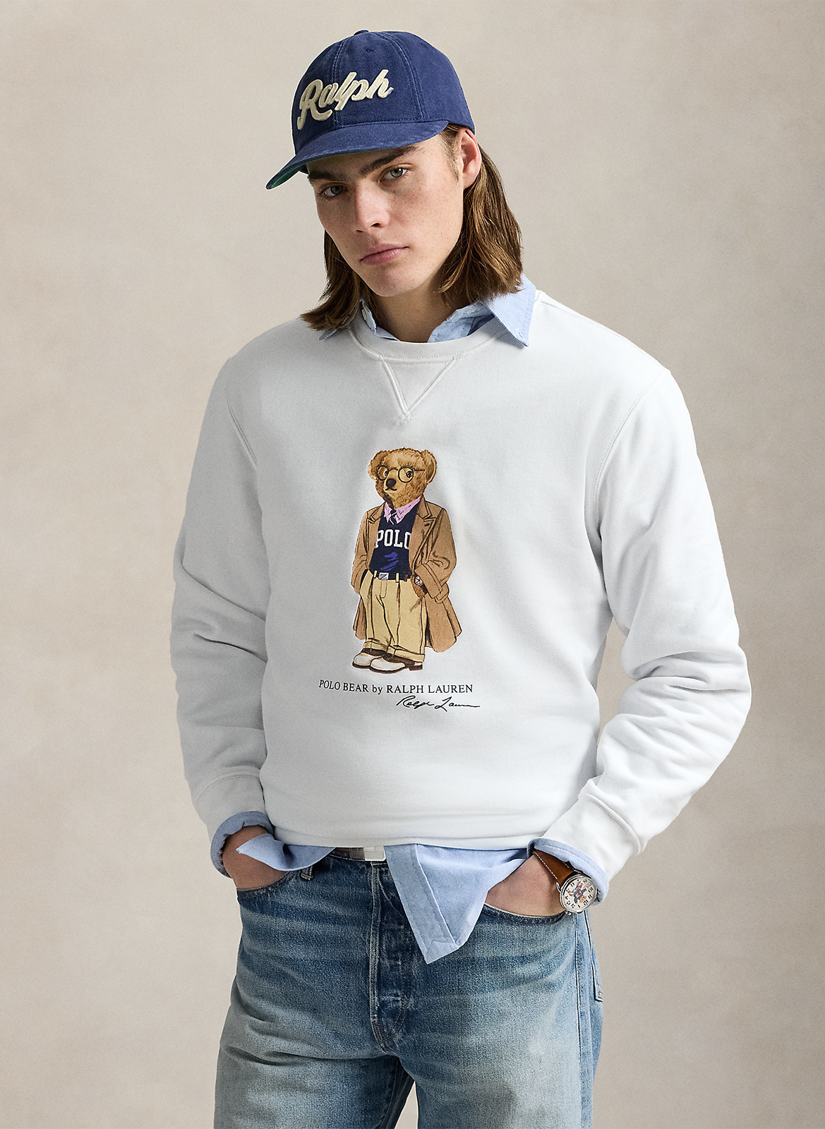 Rechte sweater van katoenmix POLO RALPH LAUREN Wit