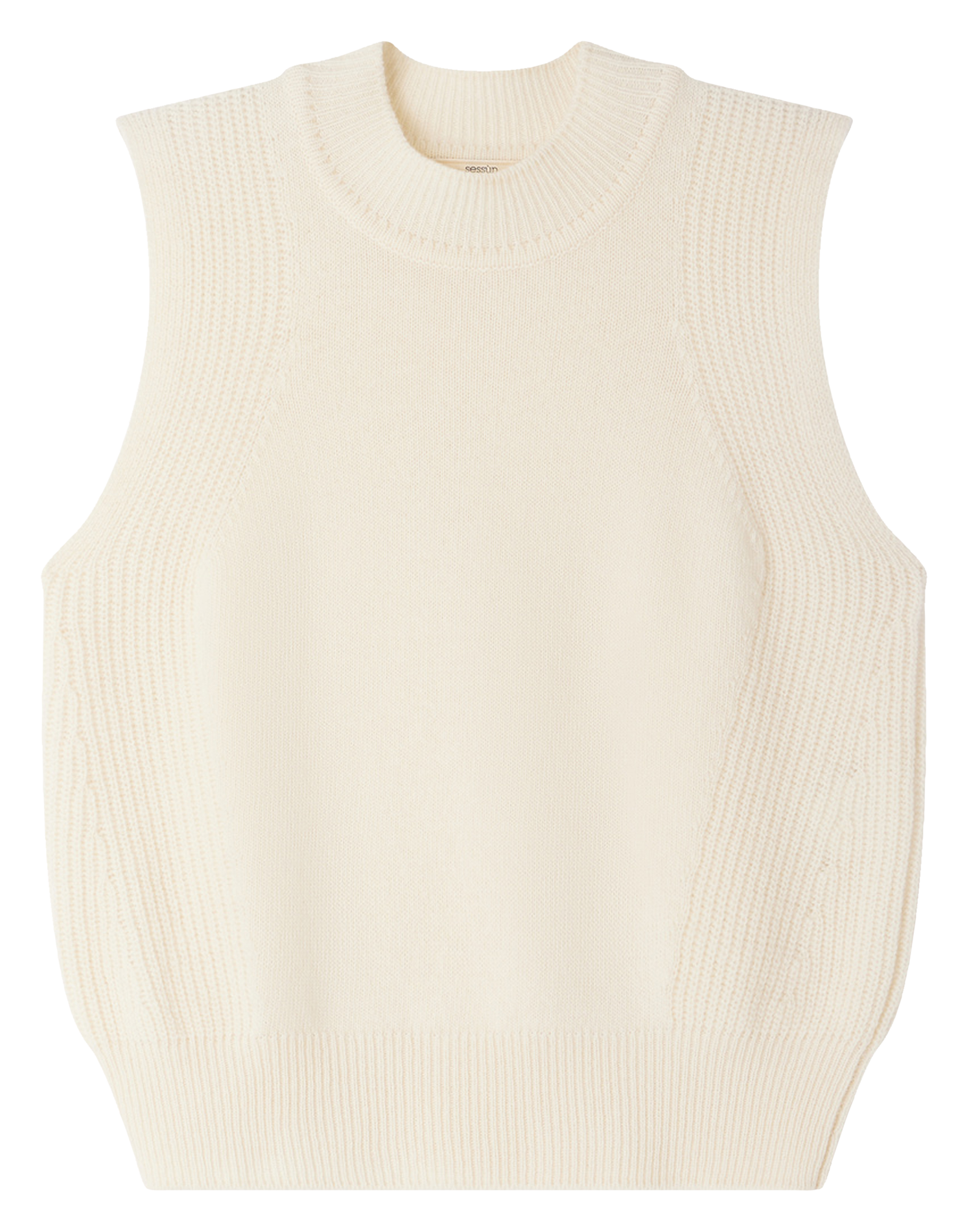 Pull col rond en laine SESSUN Beige