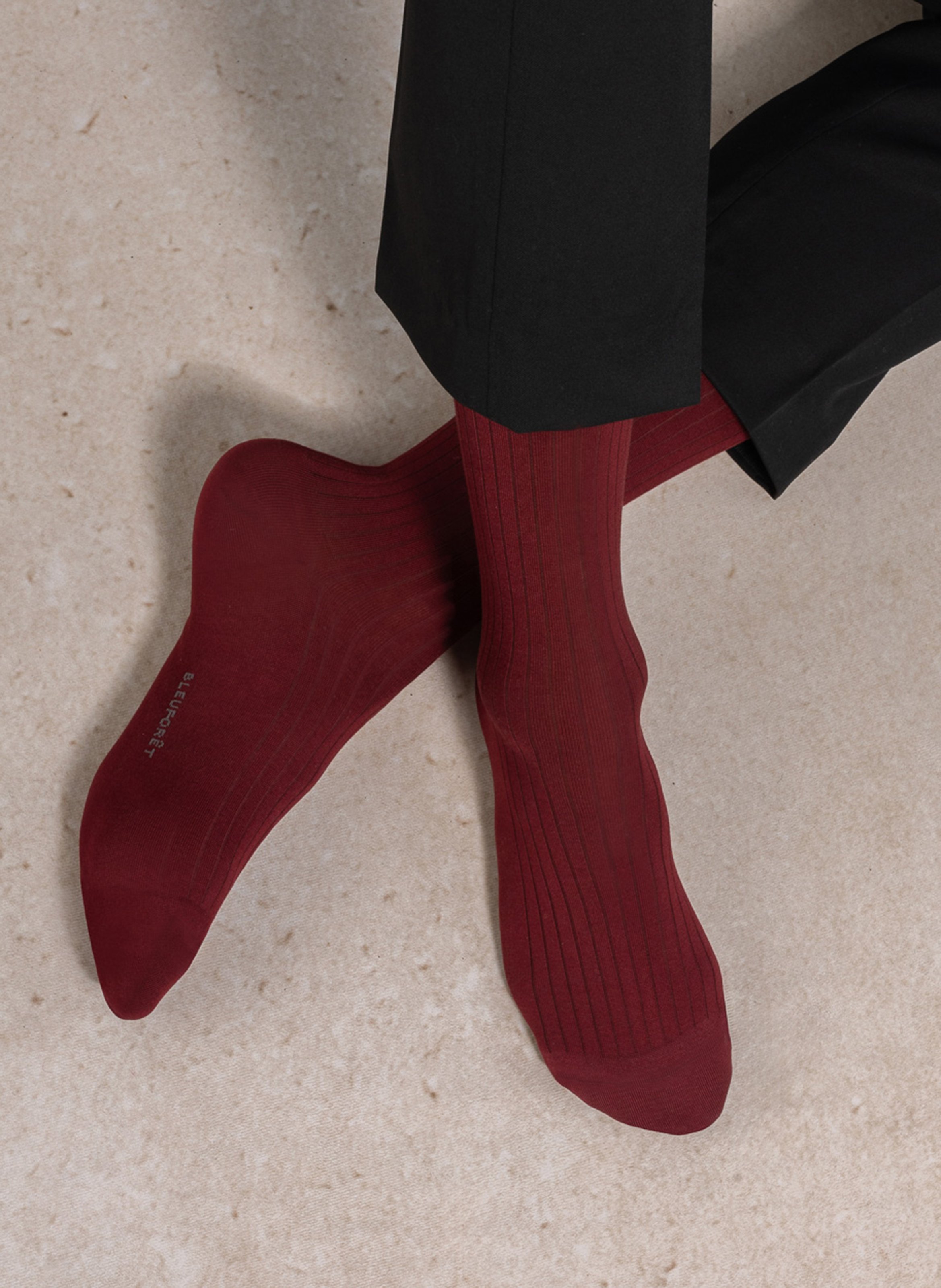 Cotton socks with logo BLEUFORET Red