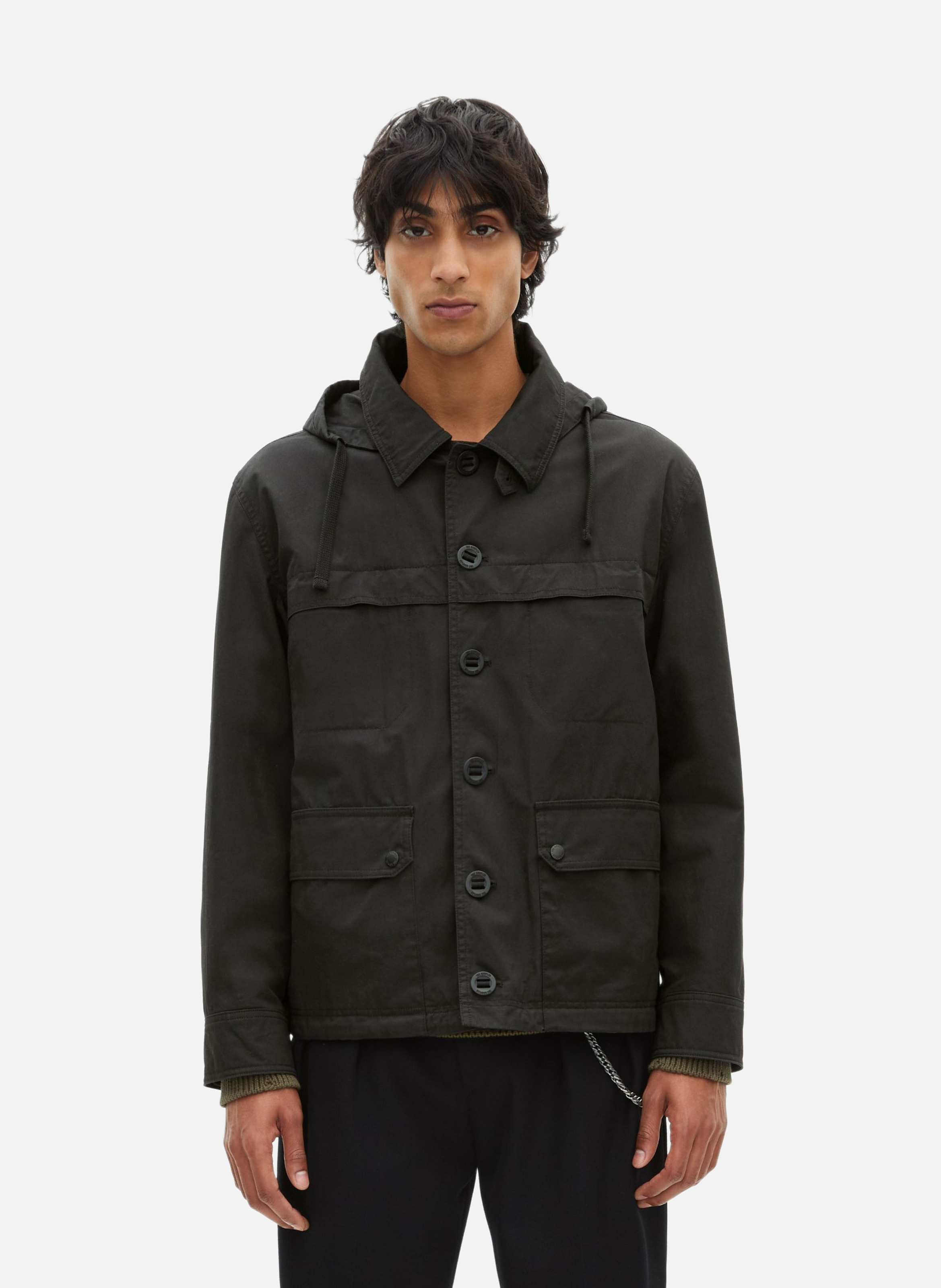 Cropped hooded parka THE KOOPLES Black