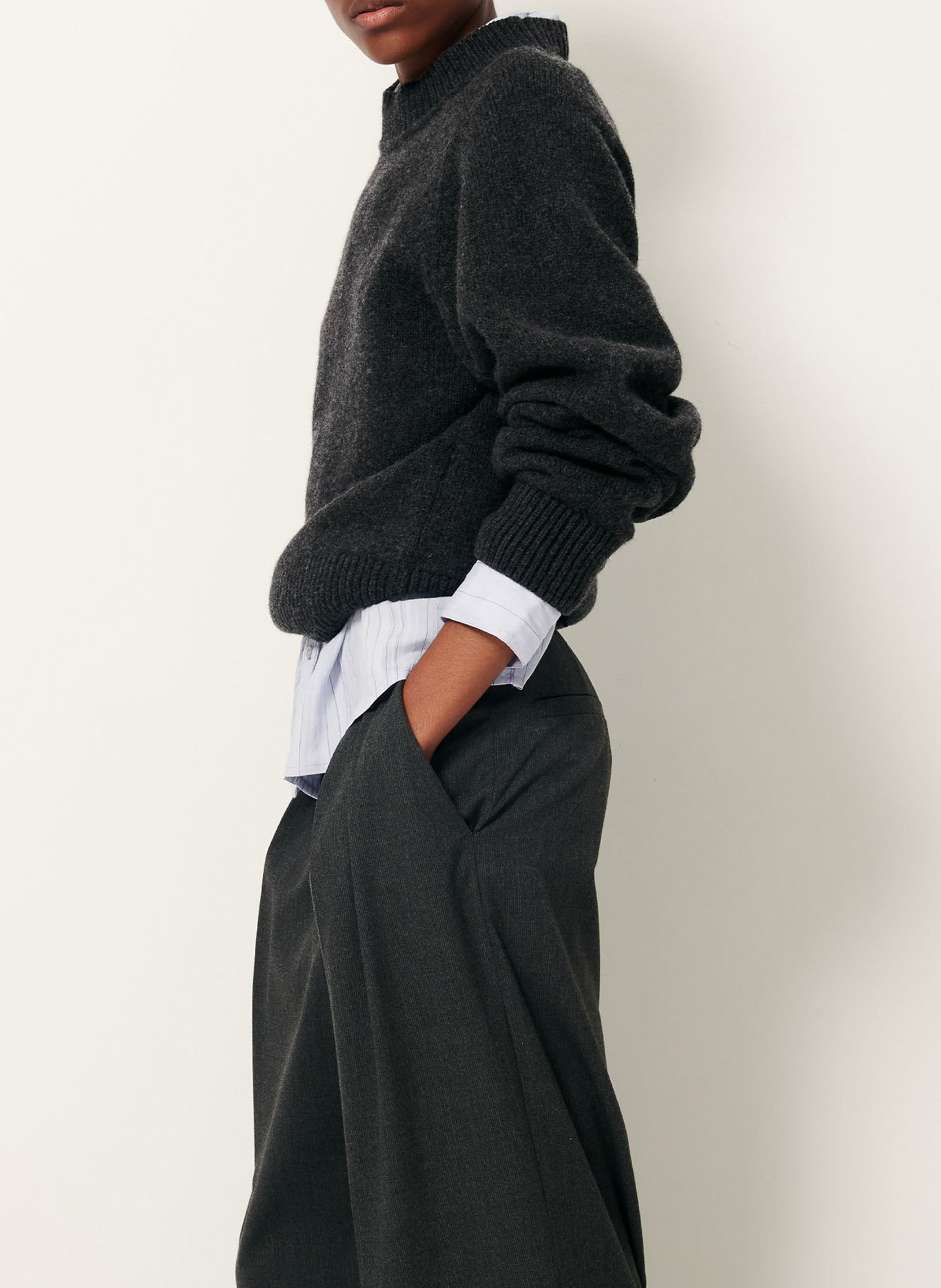 Straight wool-blend sweater Grey