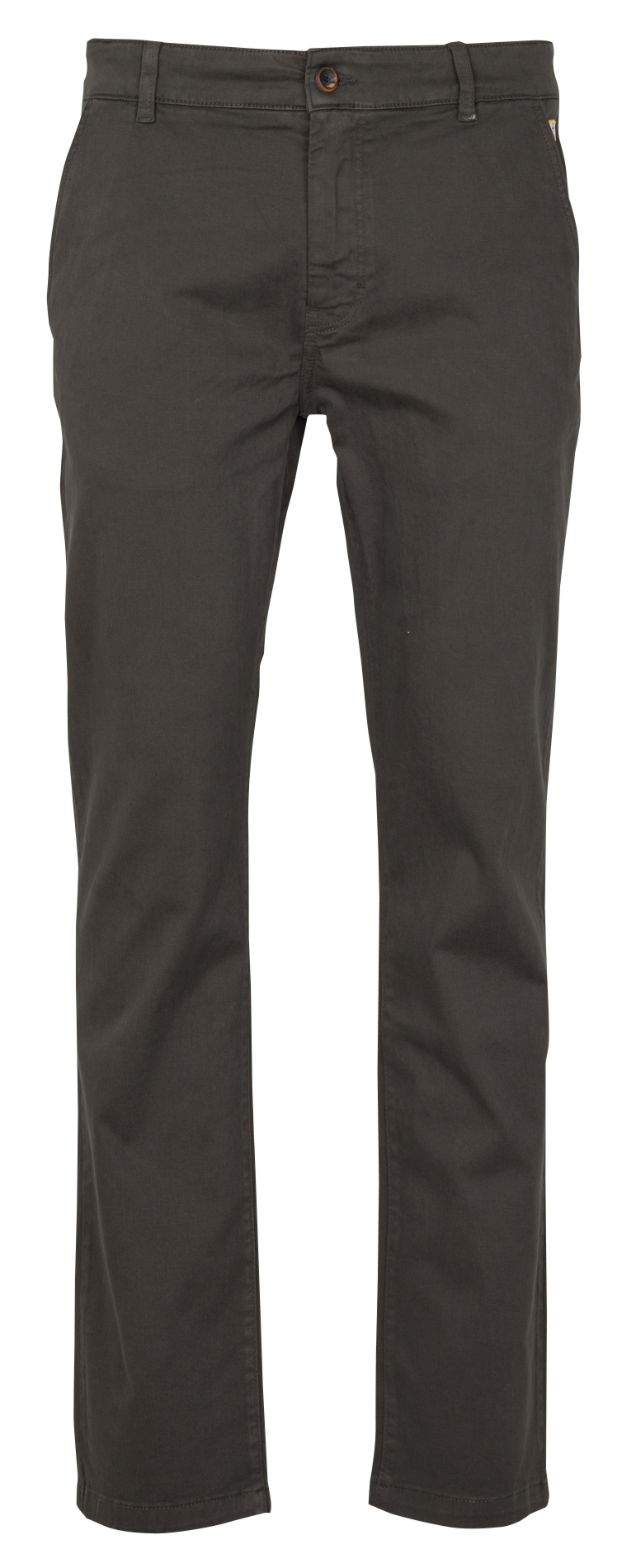 Pantalon chino uni en coton mélangé Kaki