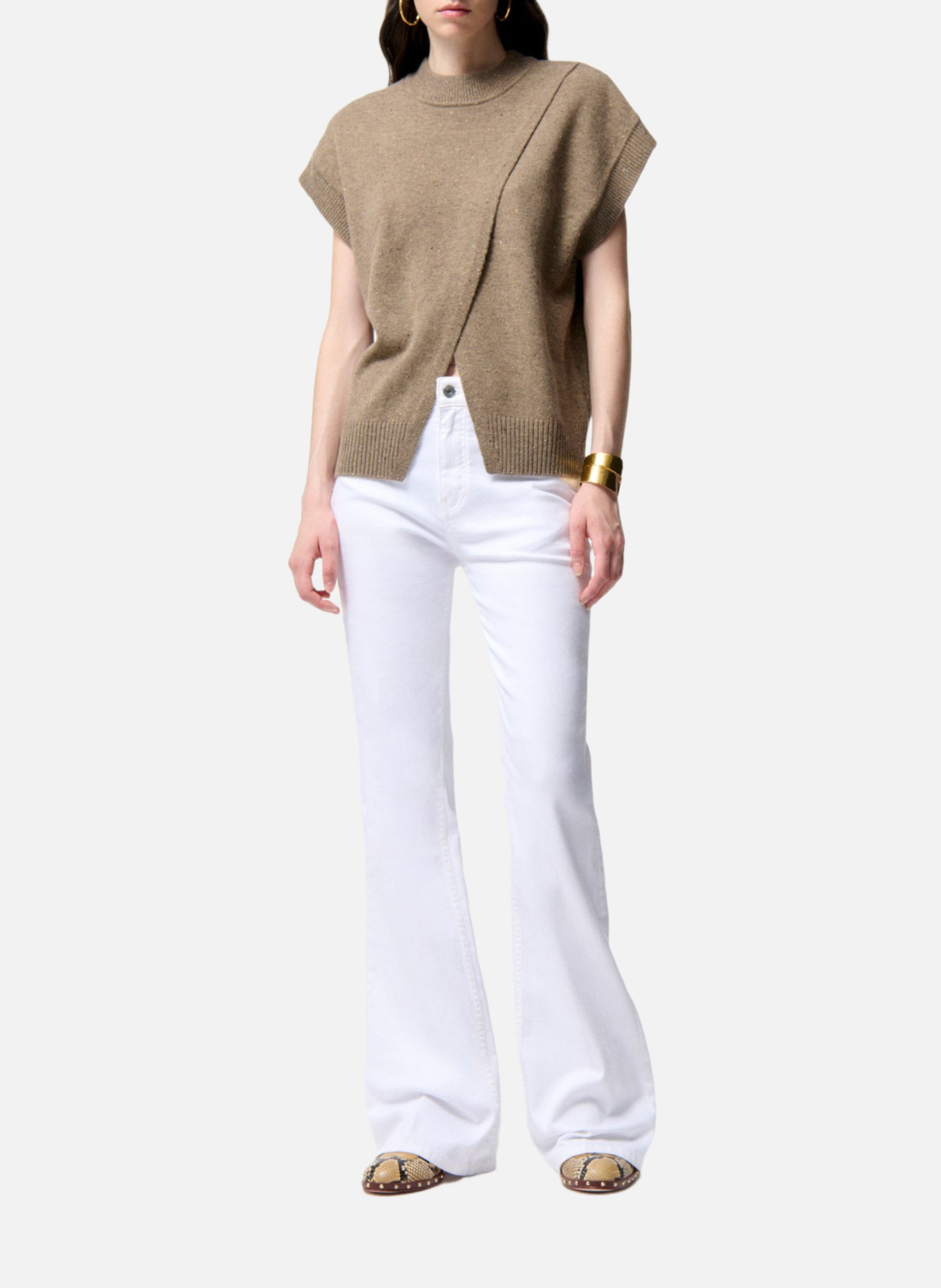 Pull col rond ample en laine VANESSA BRUNO Gris