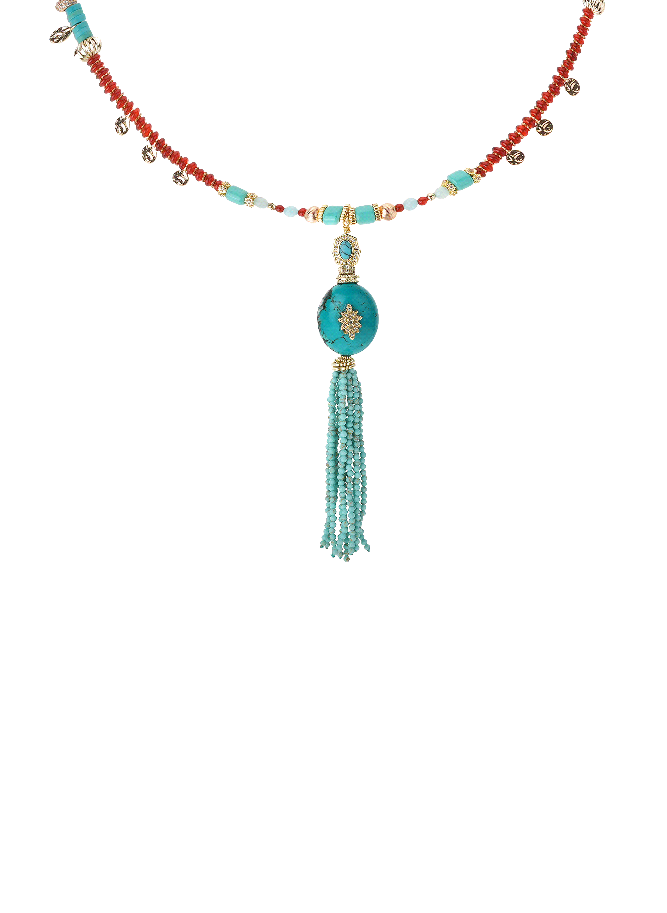 Pearl necklace with tassels and pearl pompom HIPANEMA Blue