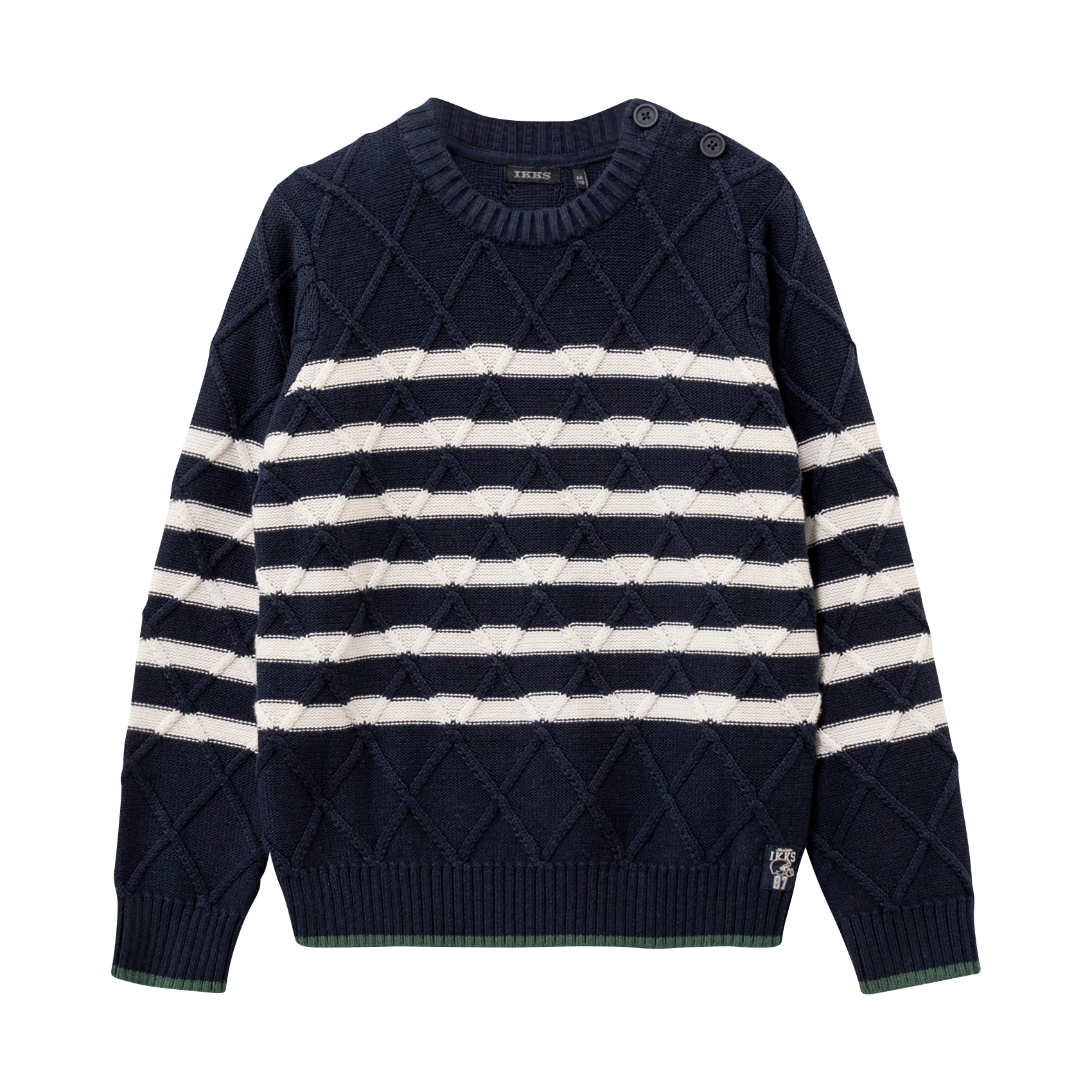 Gerader Rundhals-Pullover aus Baumwolle IKKS JUNIOR Blau