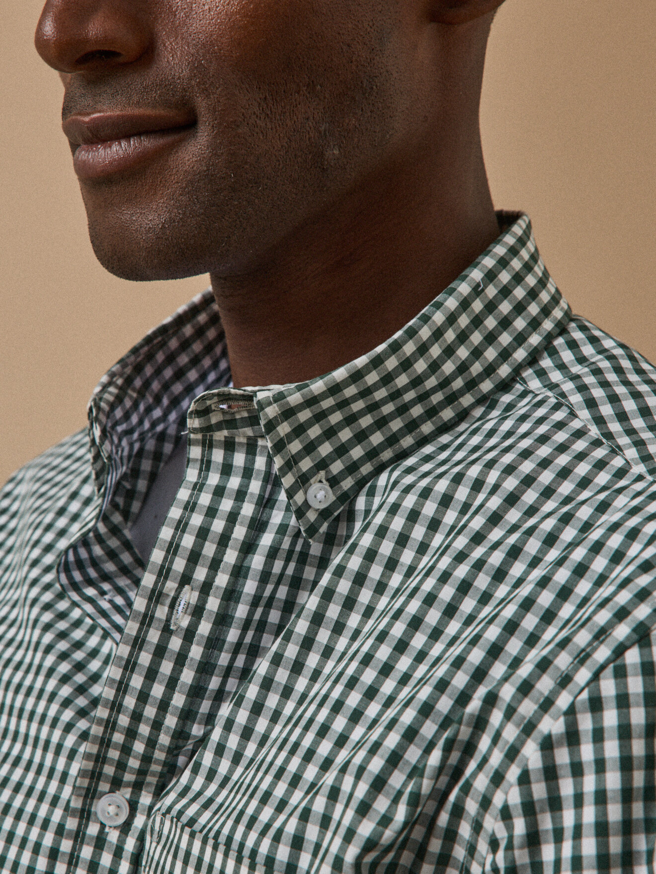 Contemporary cut gingham shirt Green