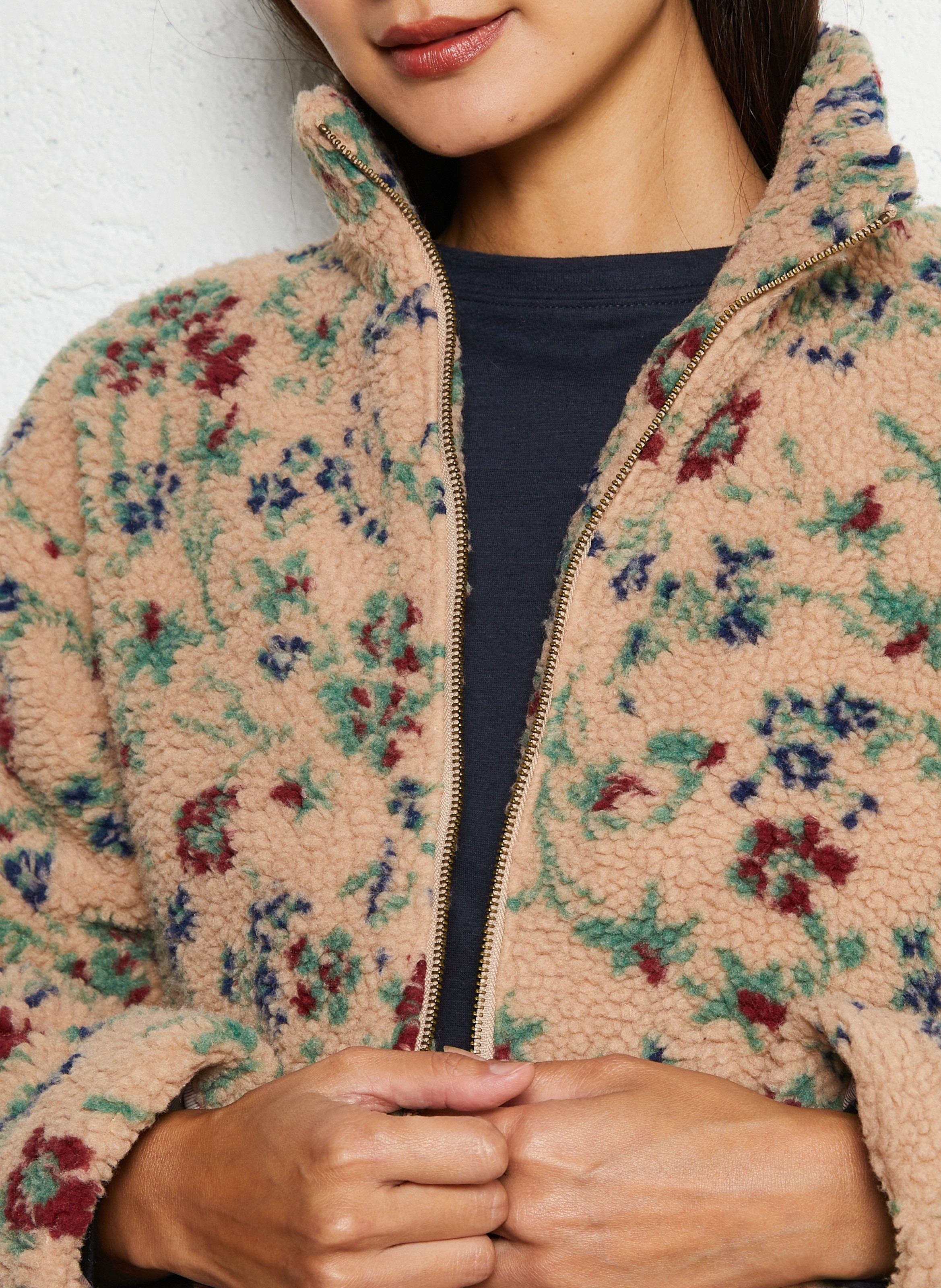 High-neck sherpa jacket HOD PARIS Beige