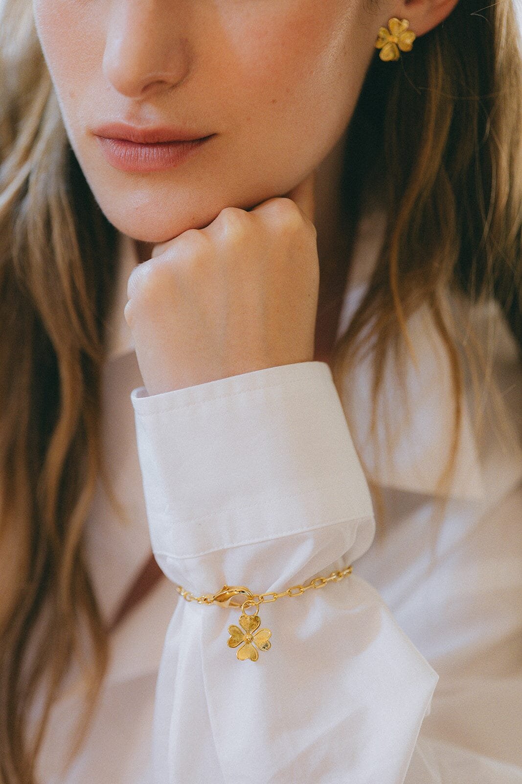 Maxi golden clover bracelet in fine gold MONSIEUR SIMONE Golden