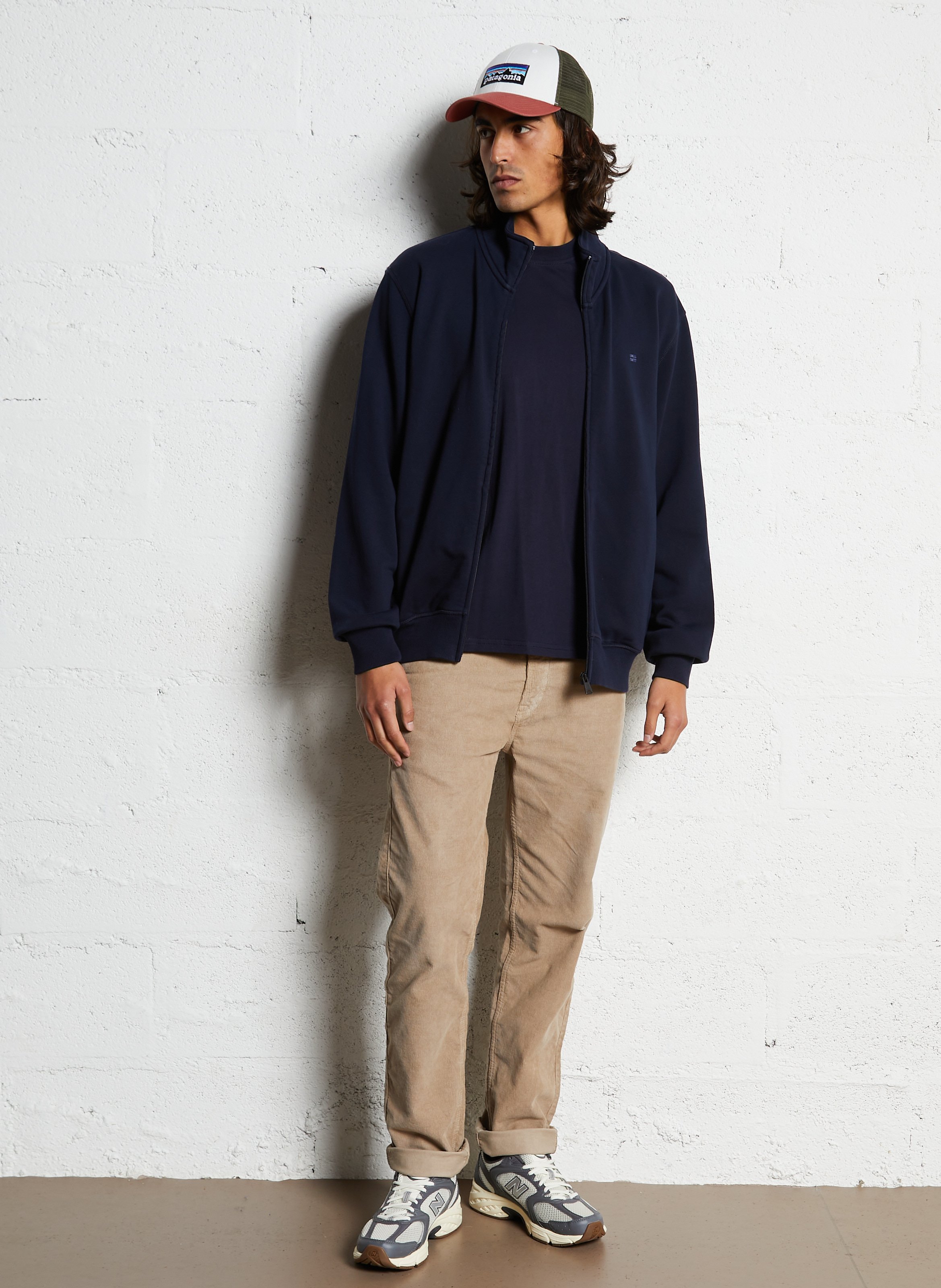 Gilet droit col montant en coton NAPAPIJRI Bleu