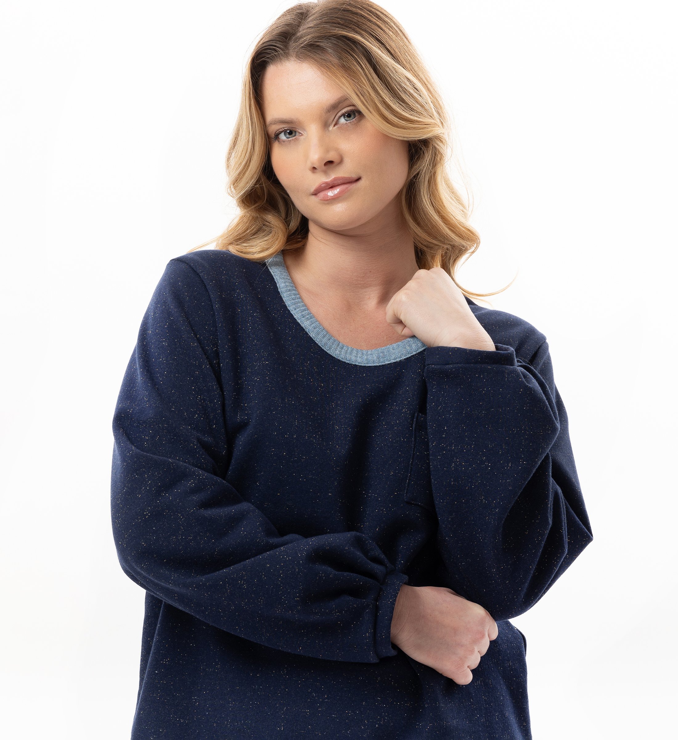 Lurex fleece homewear set LE CHAT Blue