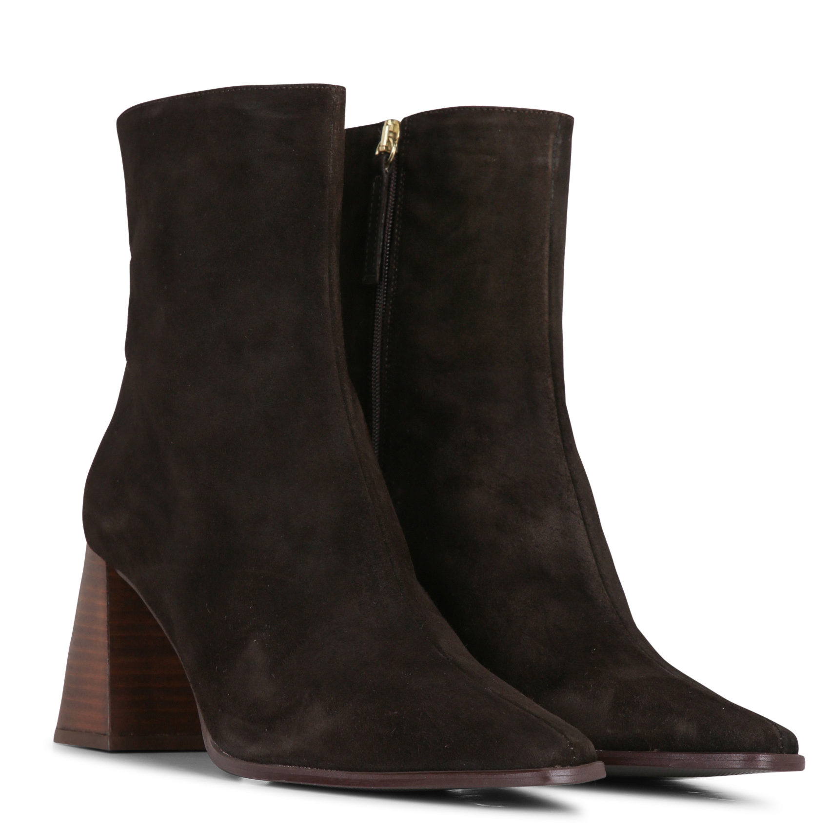 Bottines à bout pointu en cuir velours ANGEL ALARCON Marron