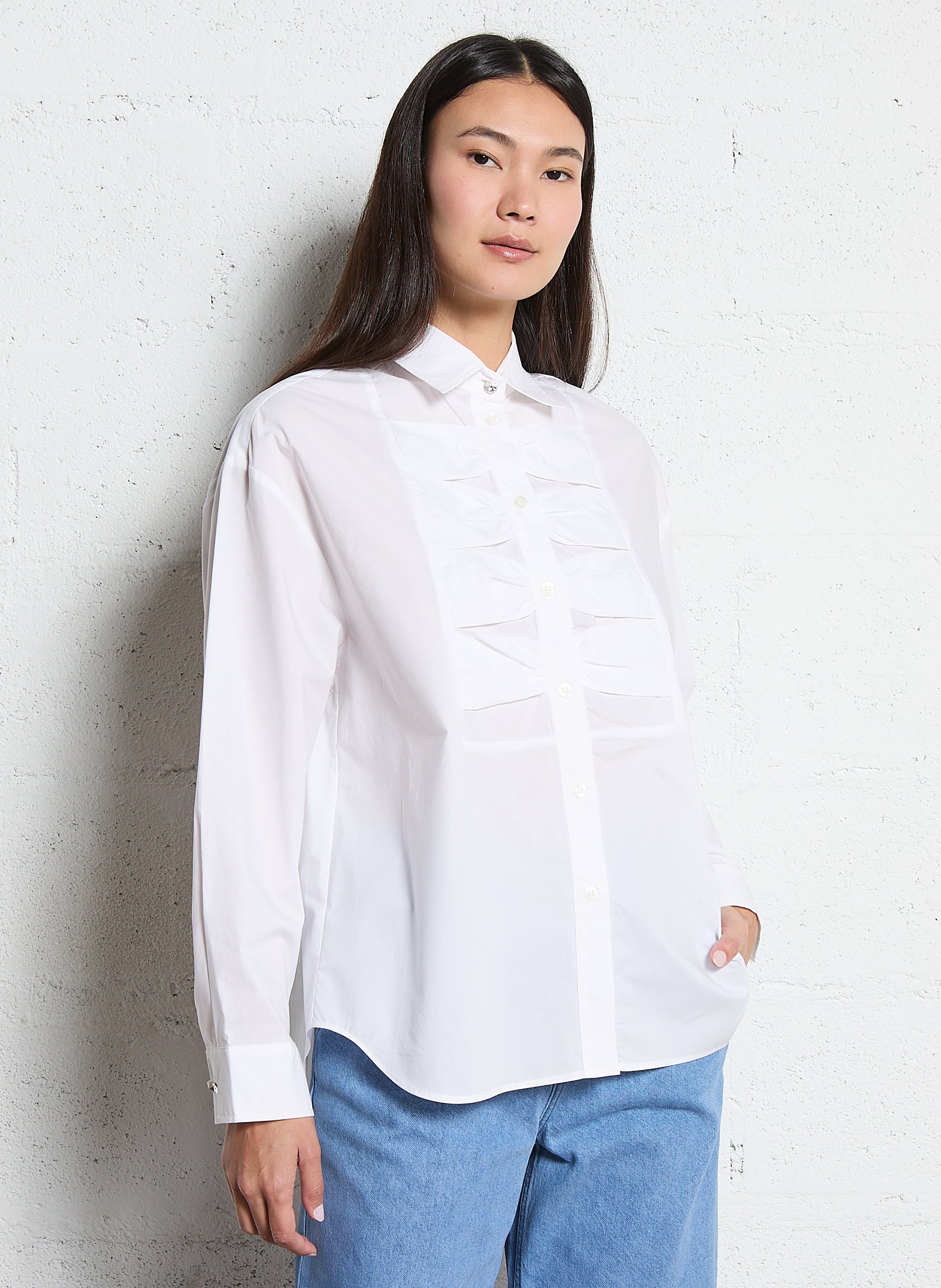 Cotton shirt with classic collar LIU JO White