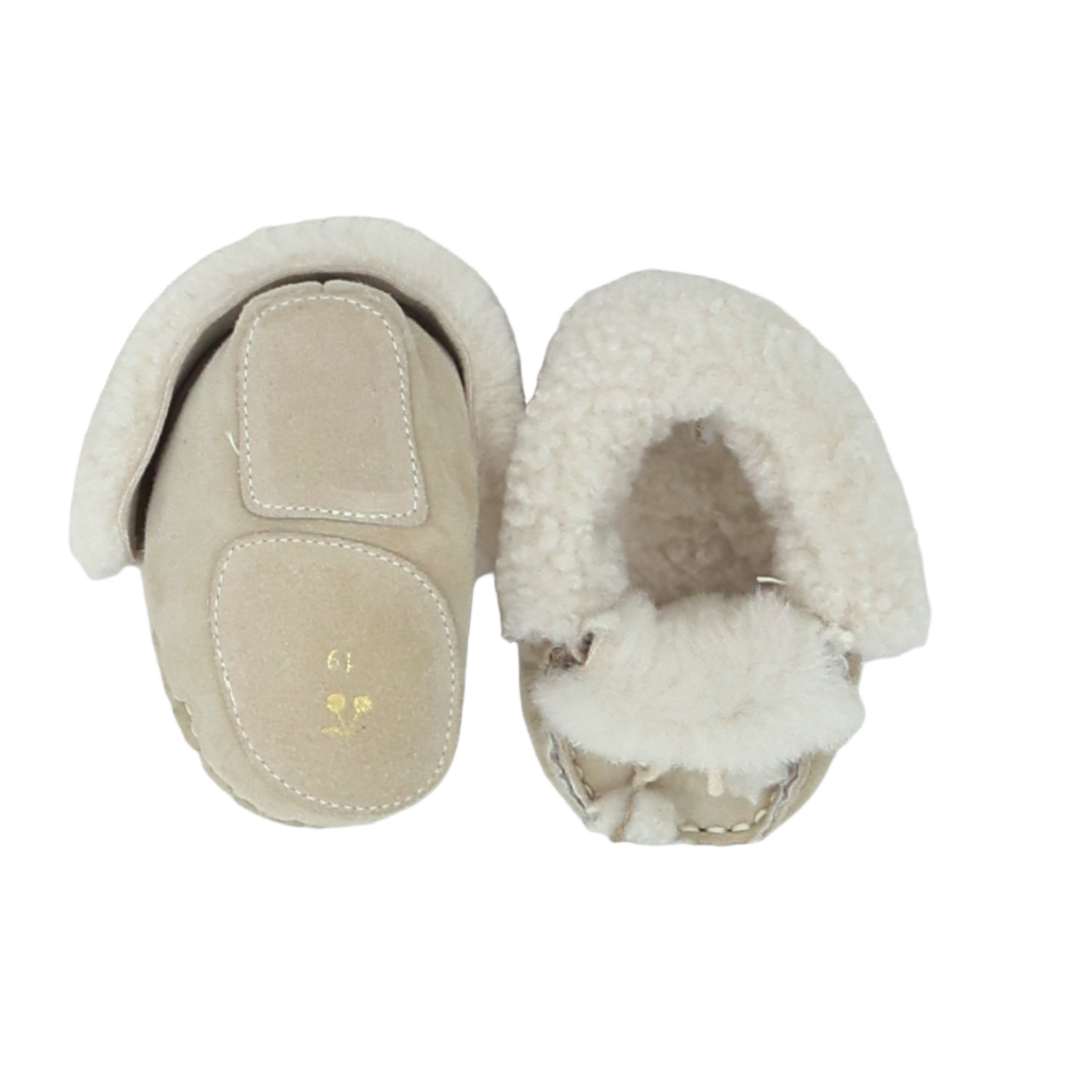 Beige Baby Slippers - Size 19 BONPOINT - Seconde Main Beige