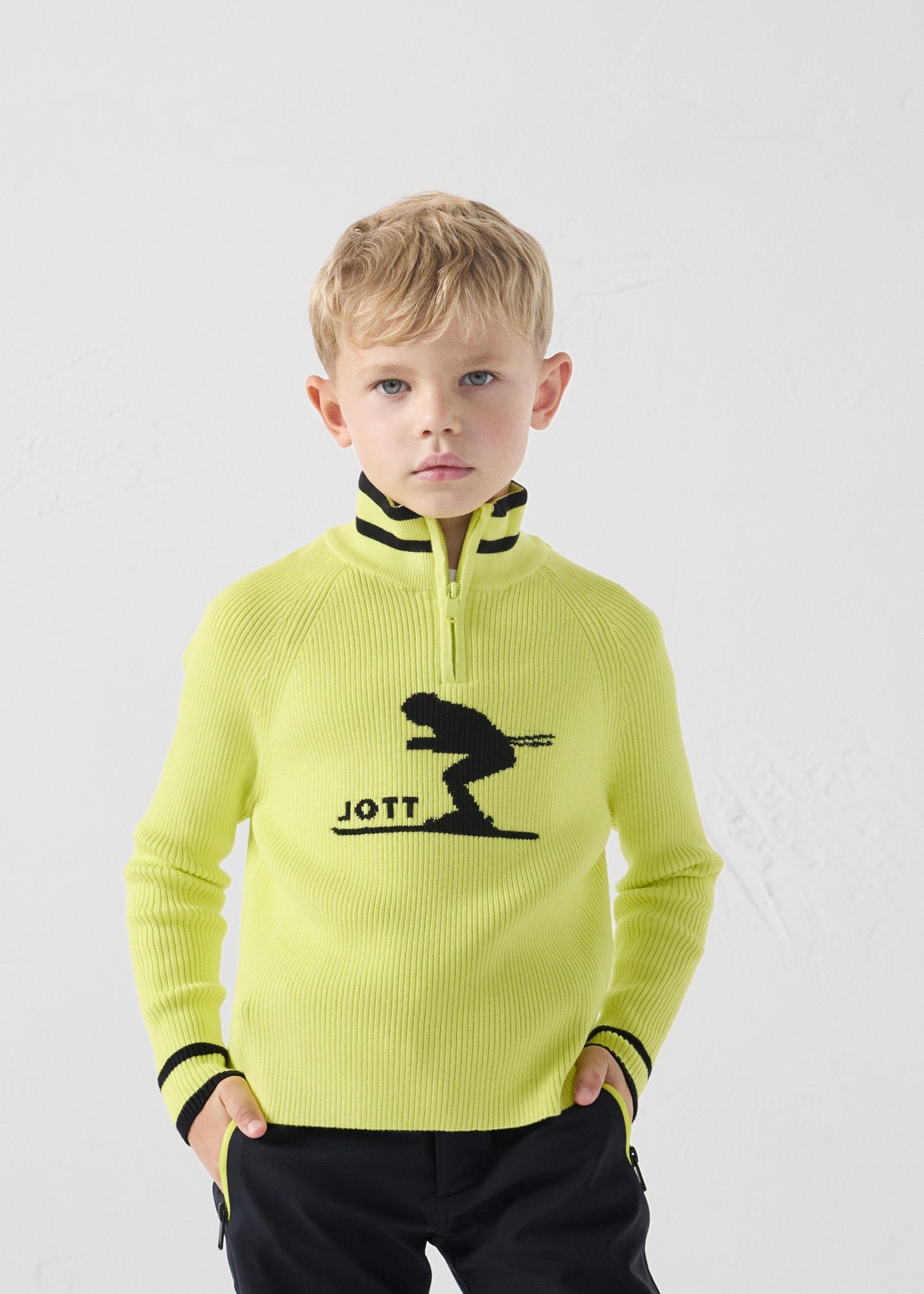 Ribbed high neck sweater JOTT Yellow