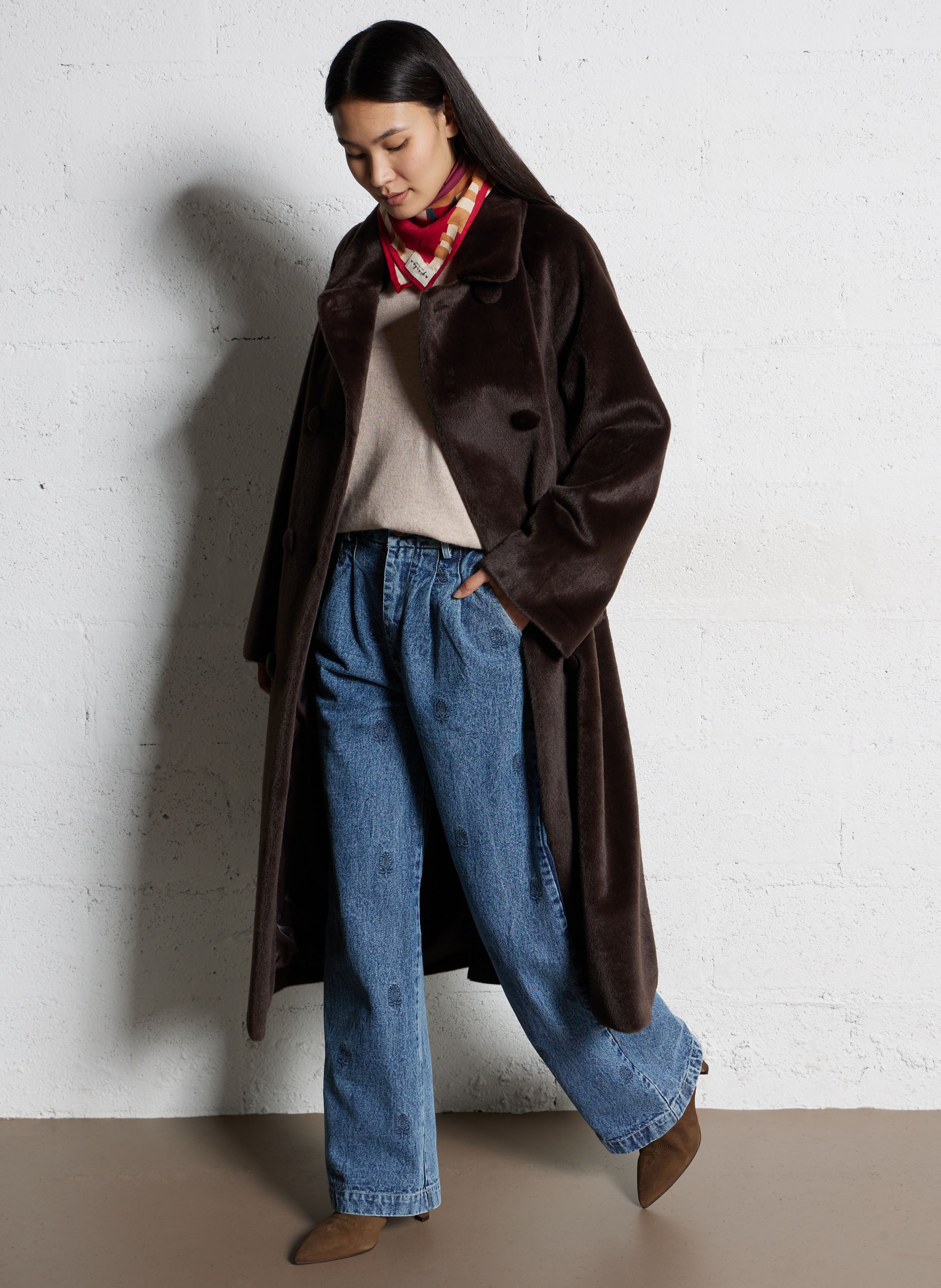 Bottines western à talons en cuir suédé BOBBIES Marron