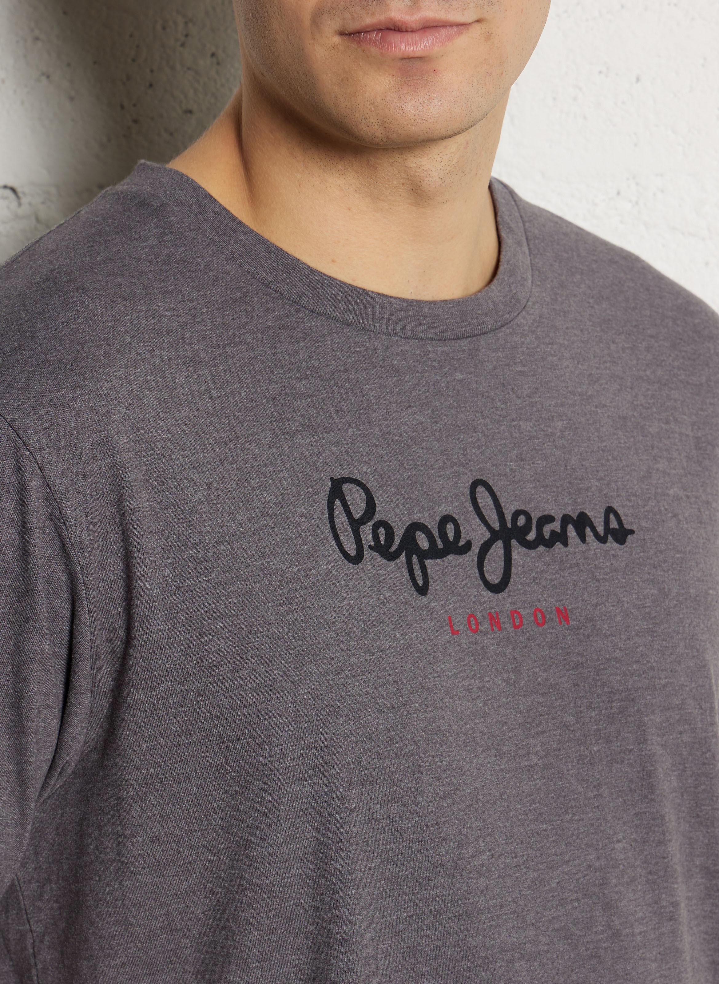 Round-neck cotton T-shirt PEPE JEANS Grey