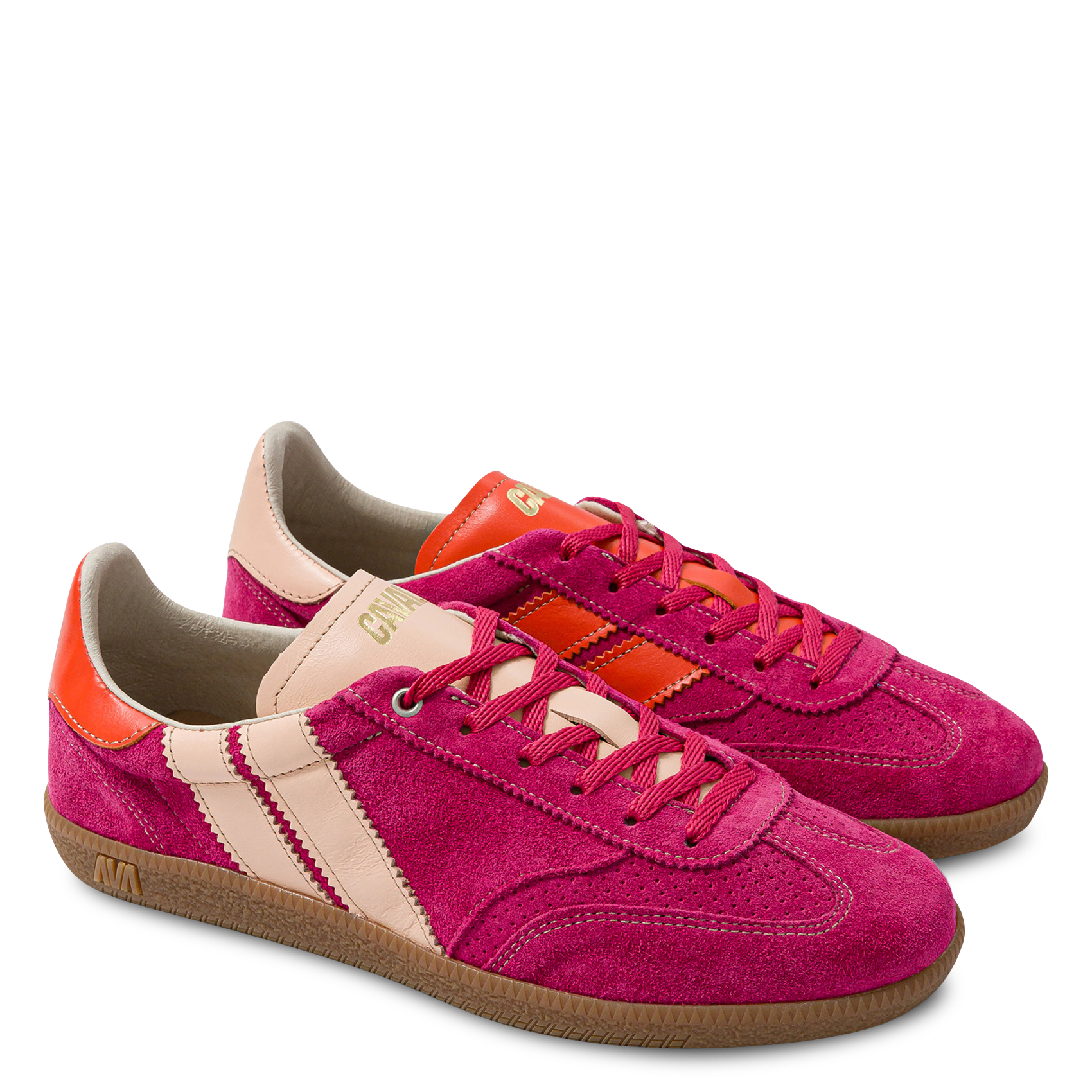Suede leather low-top sneakers CAVAL Pink