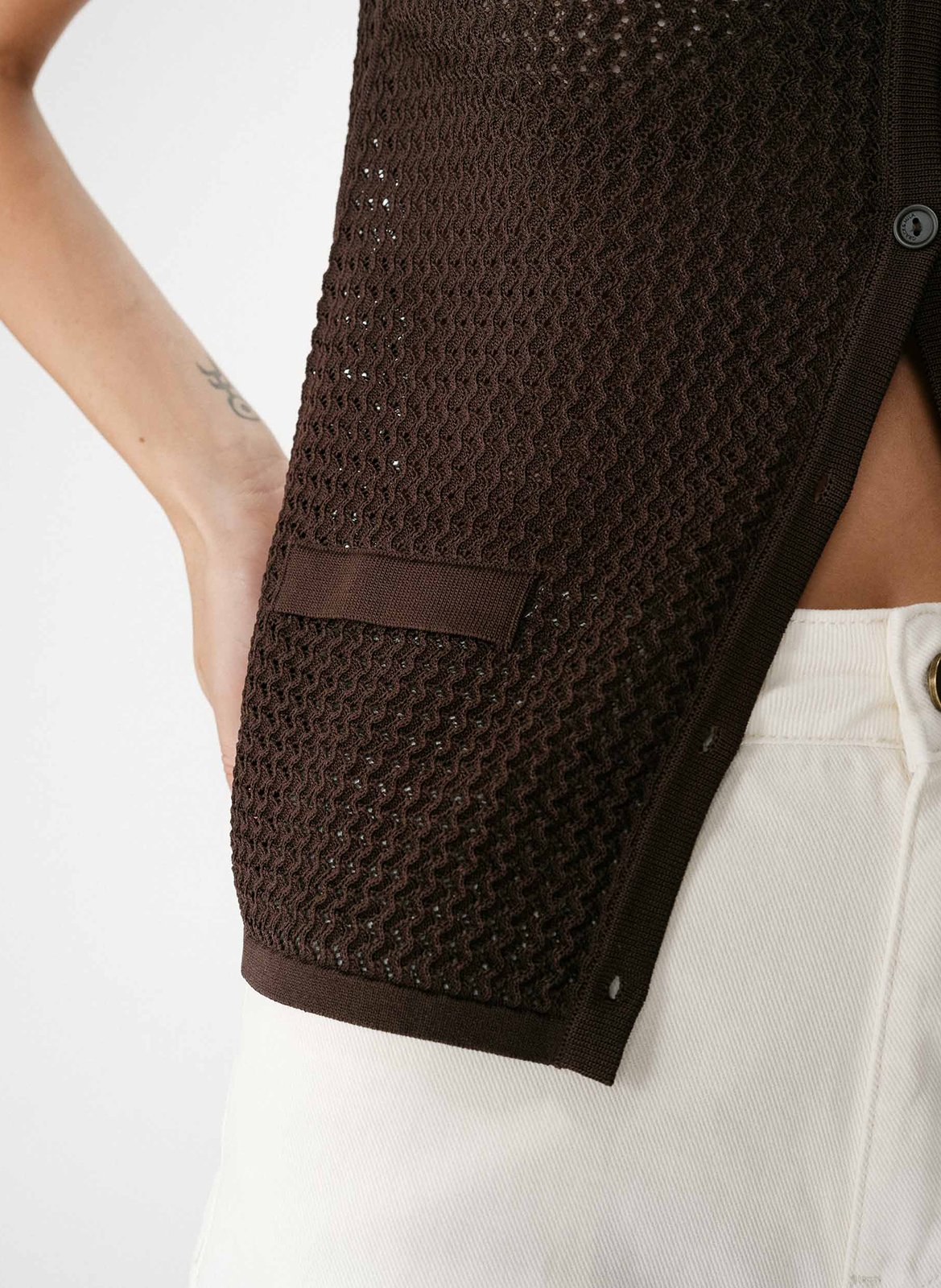 Strickjacke - Schalkragen GRACE ET MILA Braun