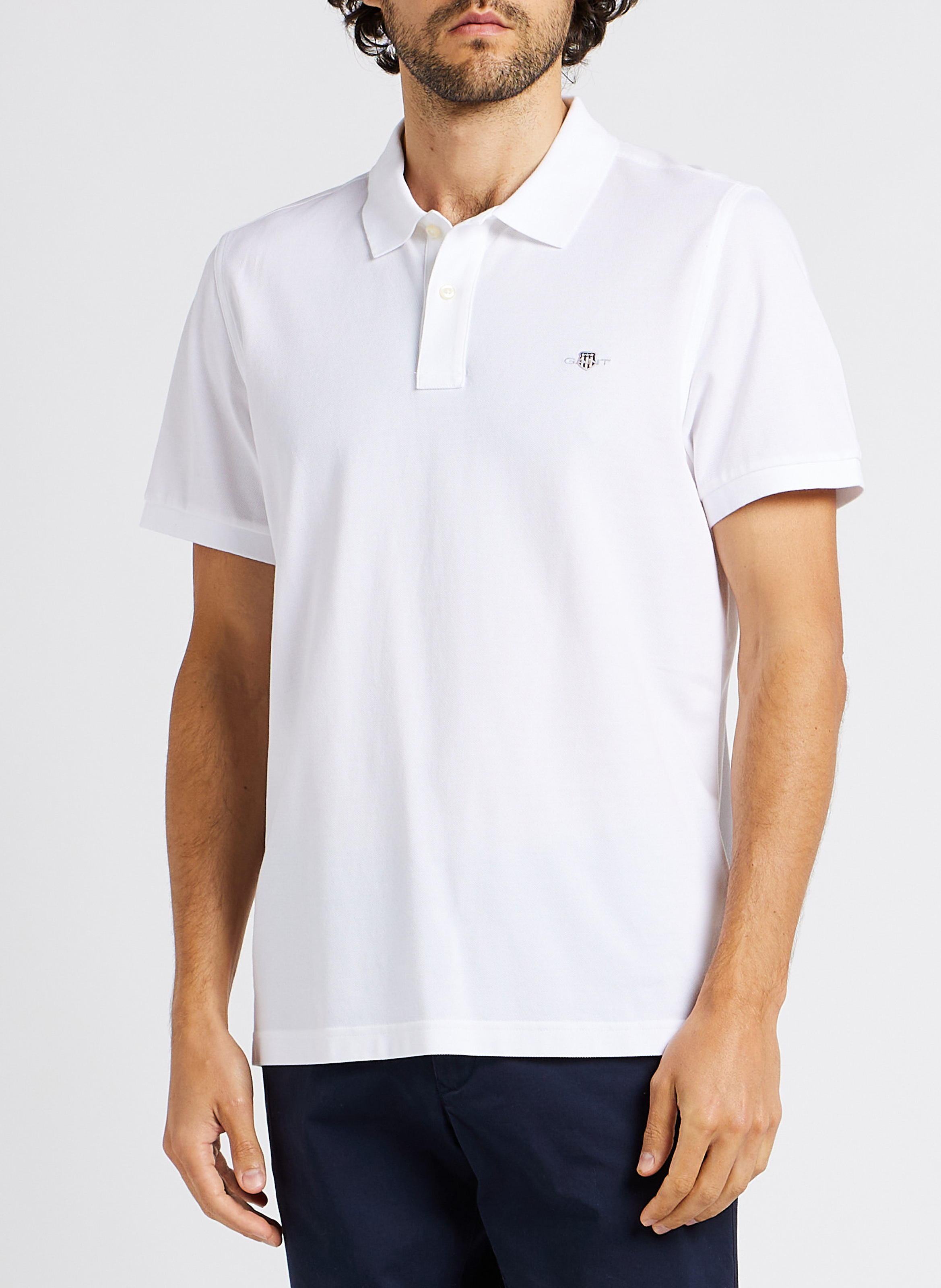 Straight cotton polo shirt with classic collar GANT
