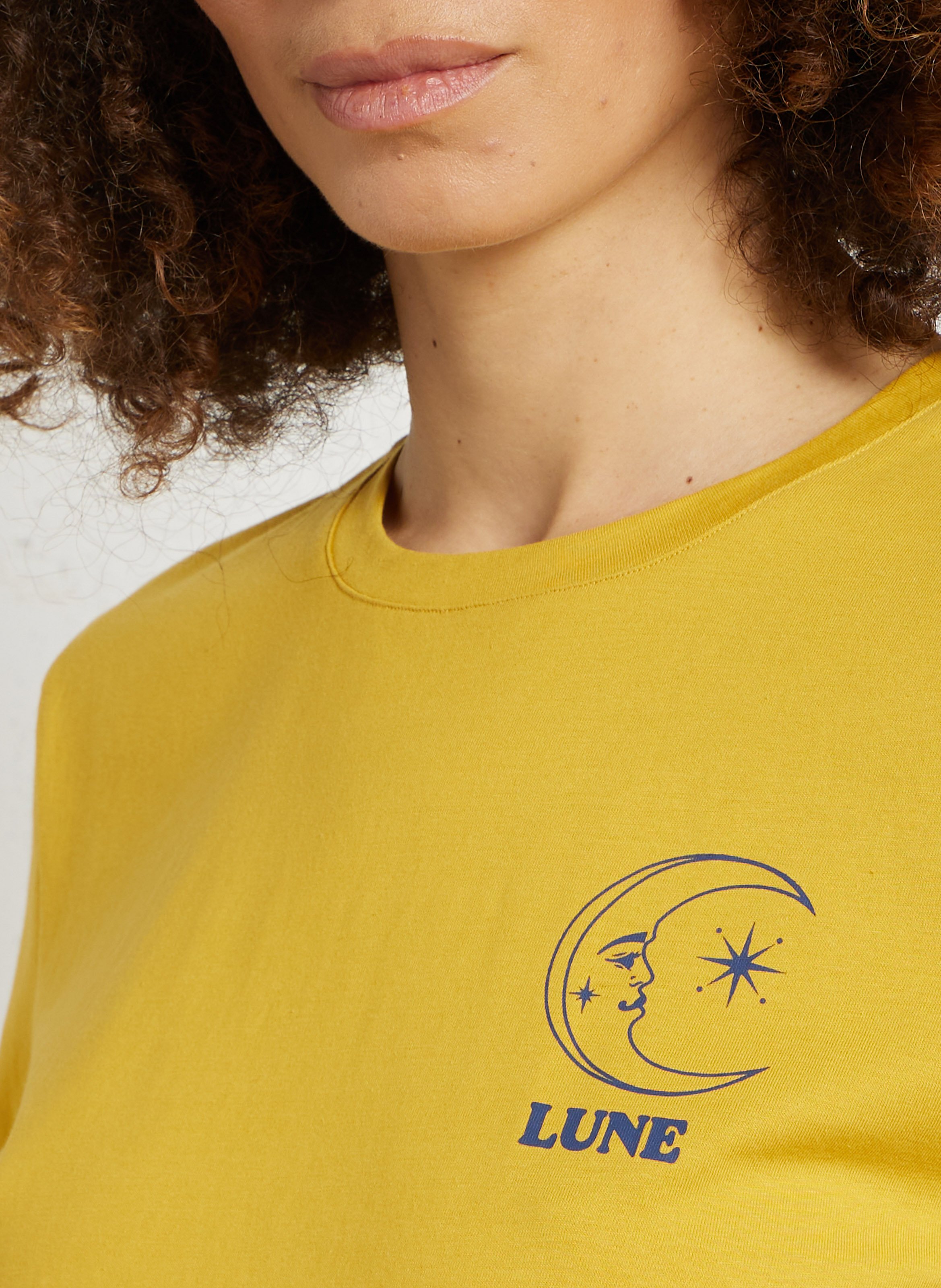 Ruimvallend, katoenen T-shirt met ronde hals en zeefdruk LA PETITE ETOILE Veelkleurig