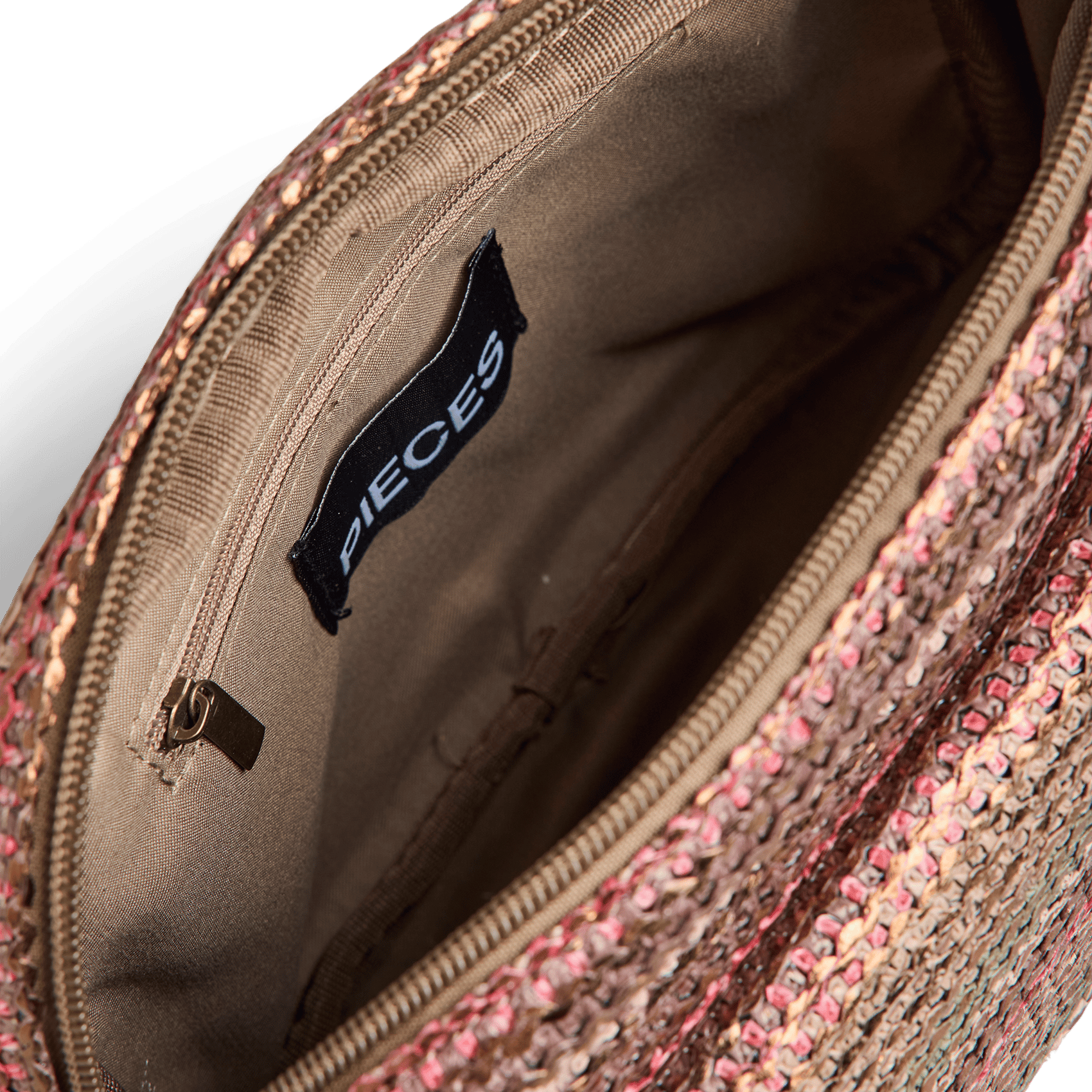 Rieten schoudertas PIECES Grijs