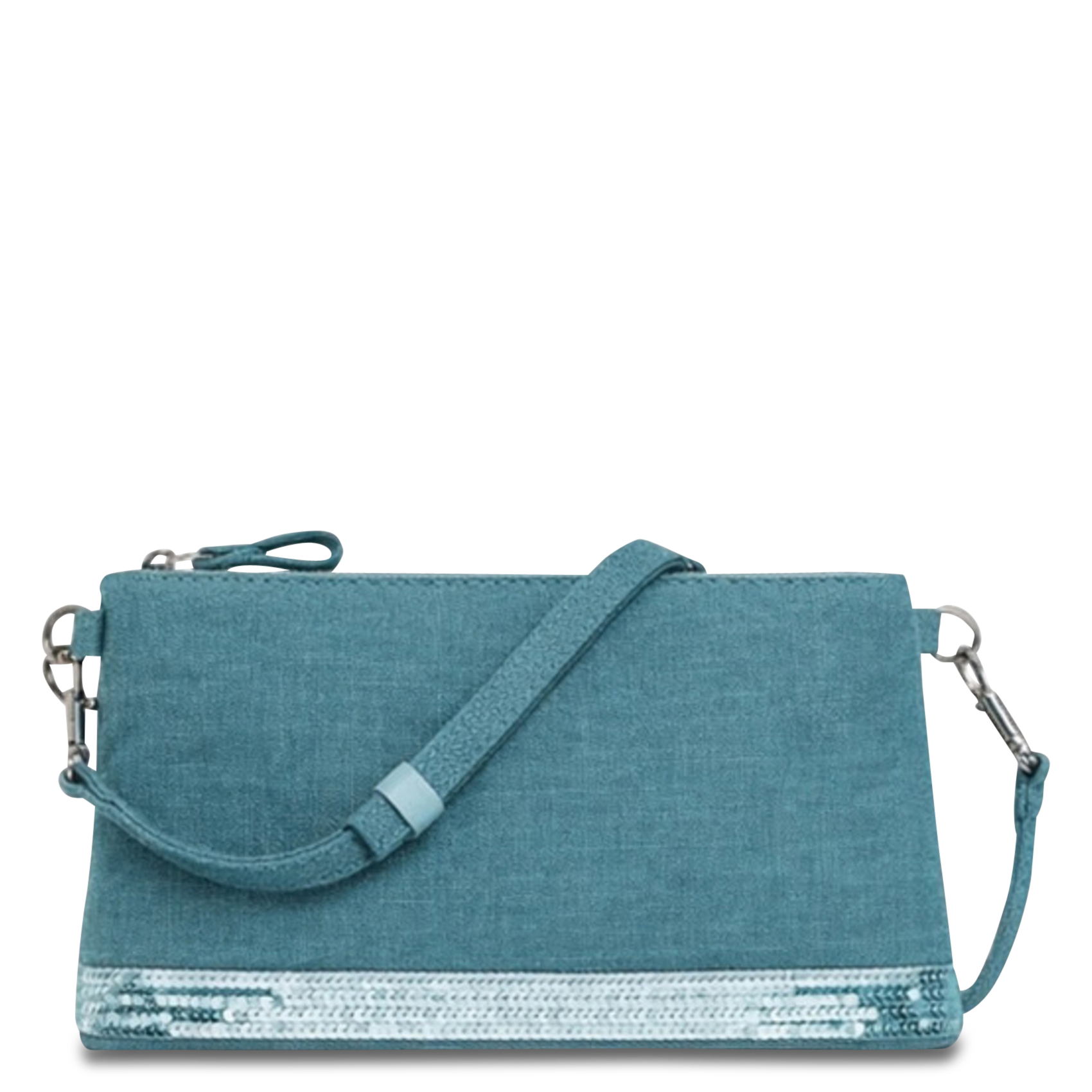 Crossbody linen clutch VANESSA BRUNO Blue
