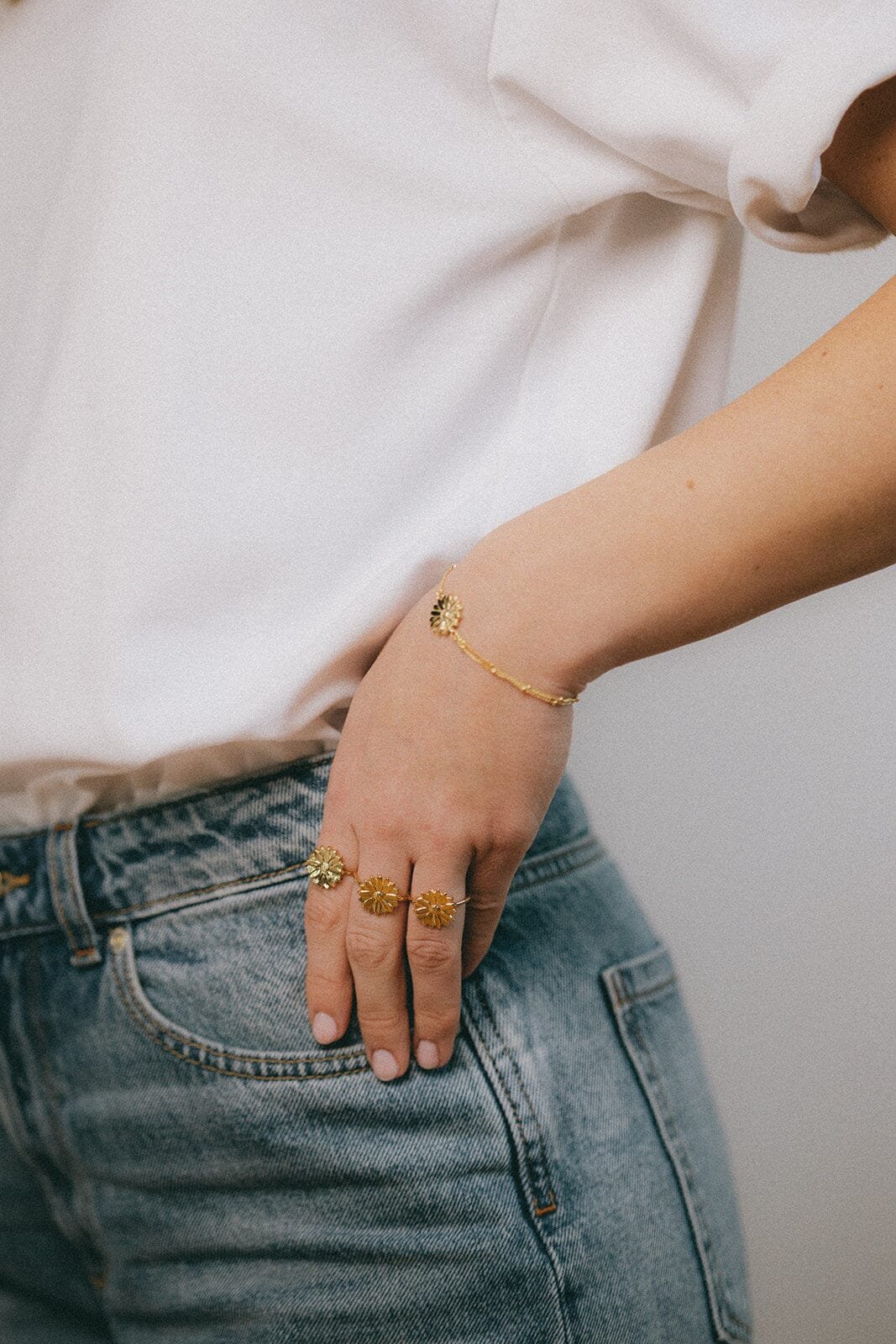 Silver-plated flower ring MONSIEUR SIMONE Golden