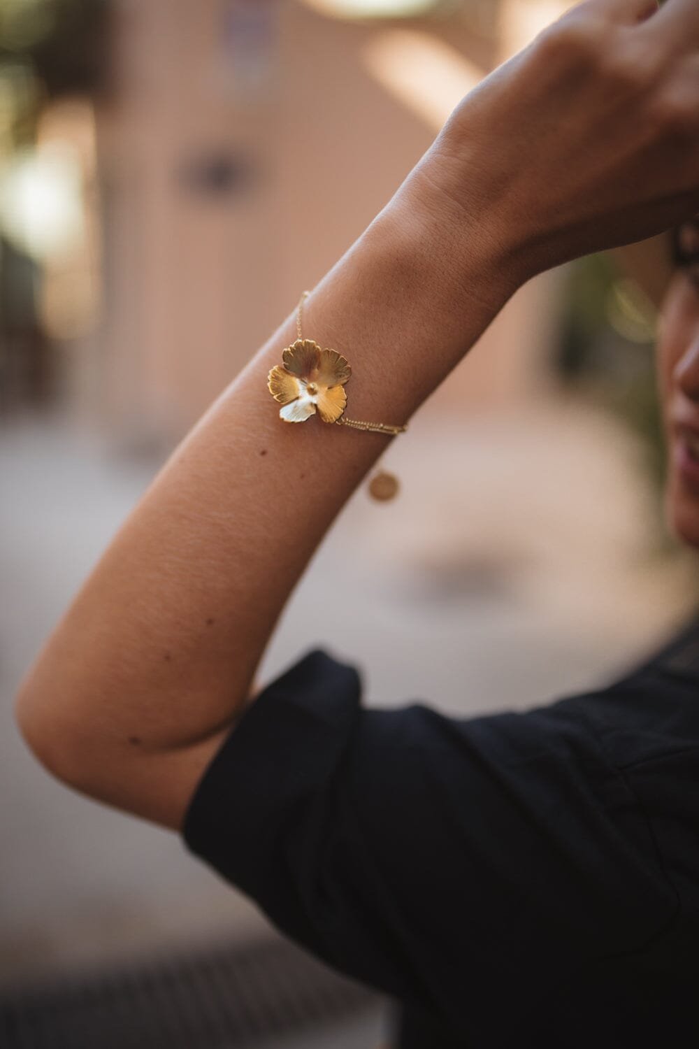 Silver plated flower bracelet MONSIEUR SIMONE Silver