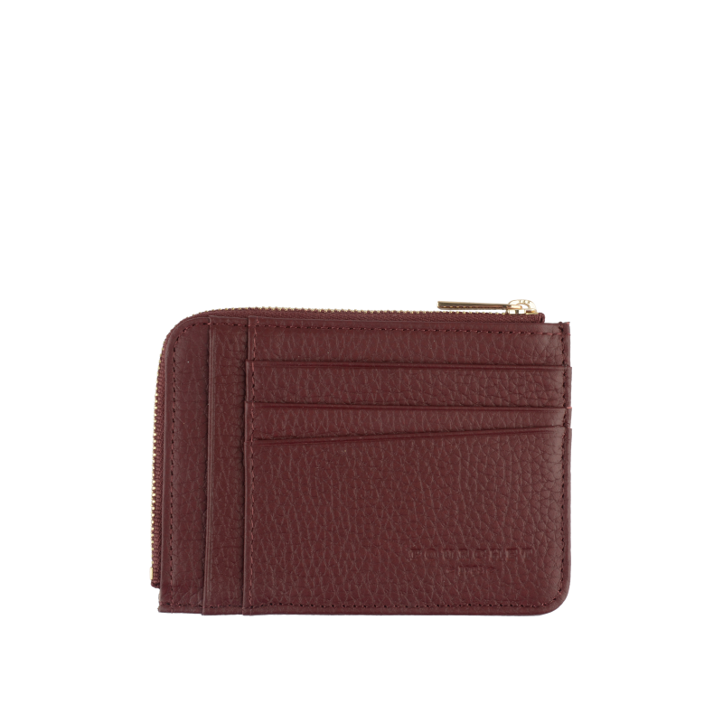 Portefeuille en cuir de vachette POURCHET Rouge