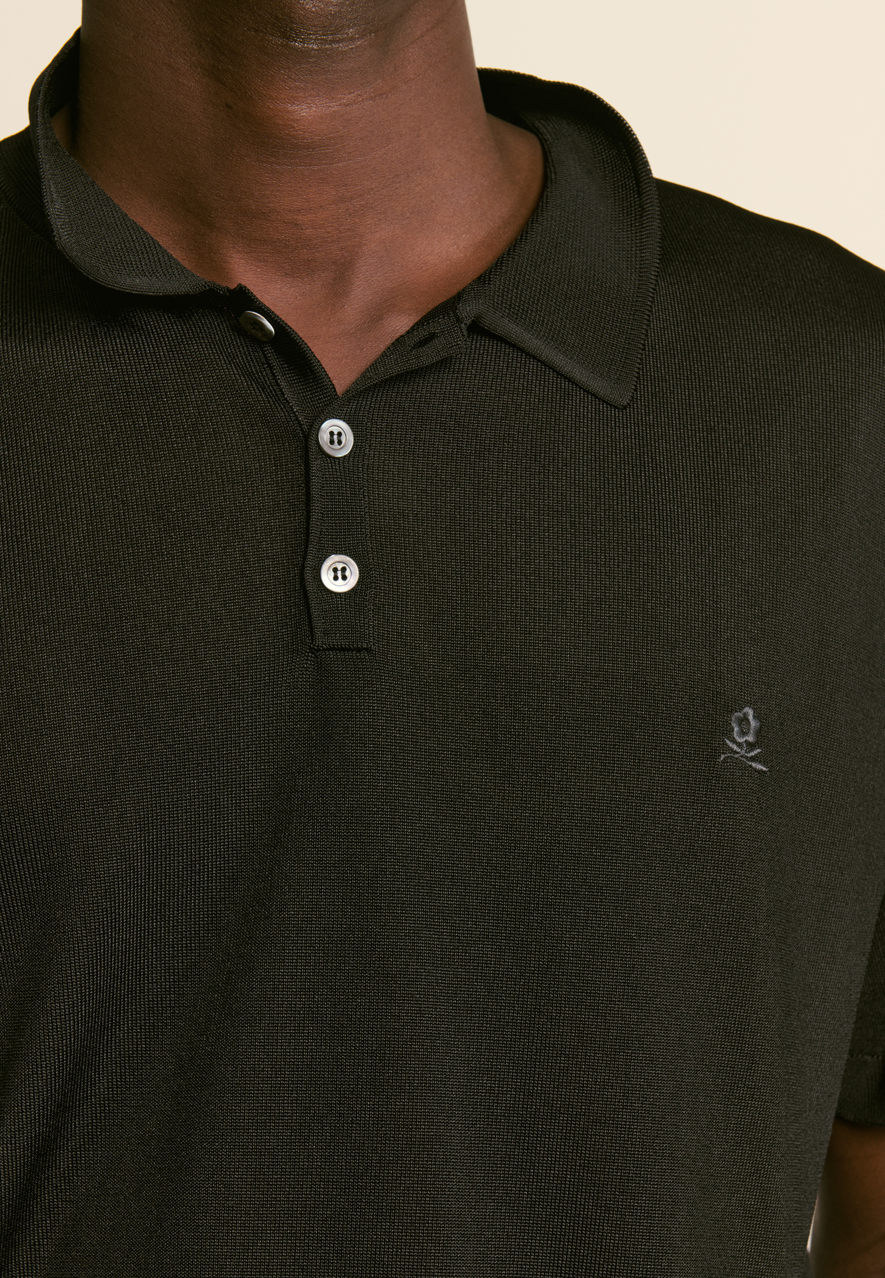 Light thread polo MAISON MONTAGUT Black
