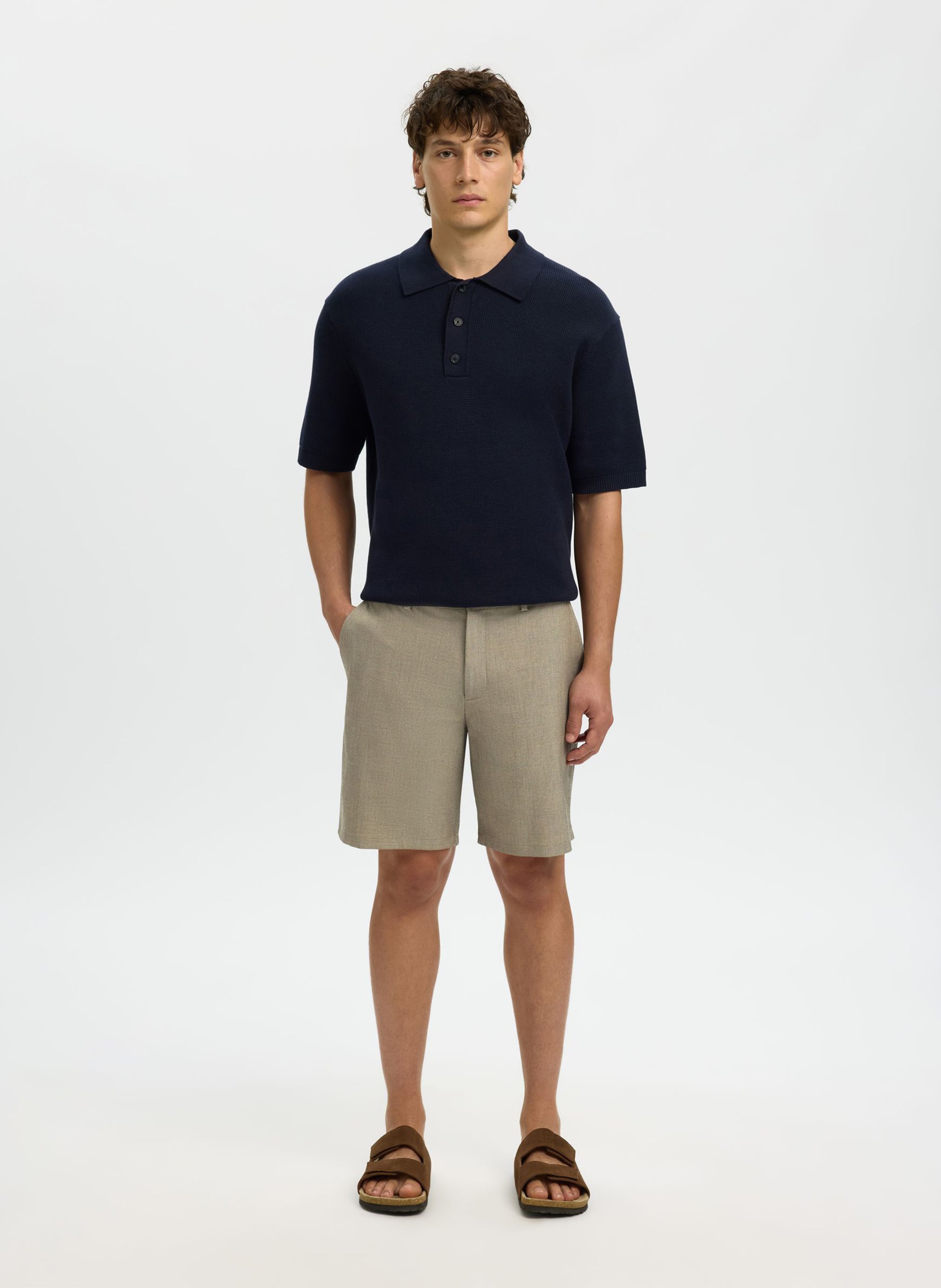 Gerad geschnittene Shorts SELECTED Beige