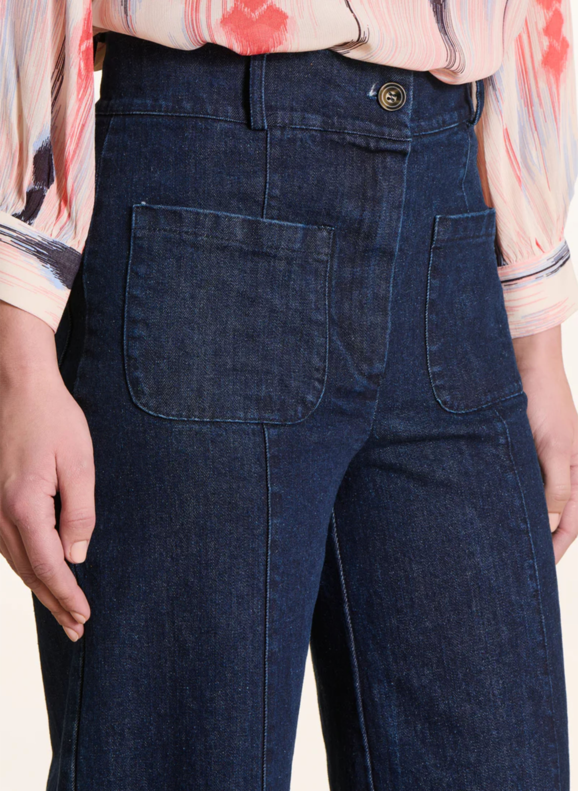 Jean flare bootcut en coton mélangé  LA FEE MARABOUTEE Bleu