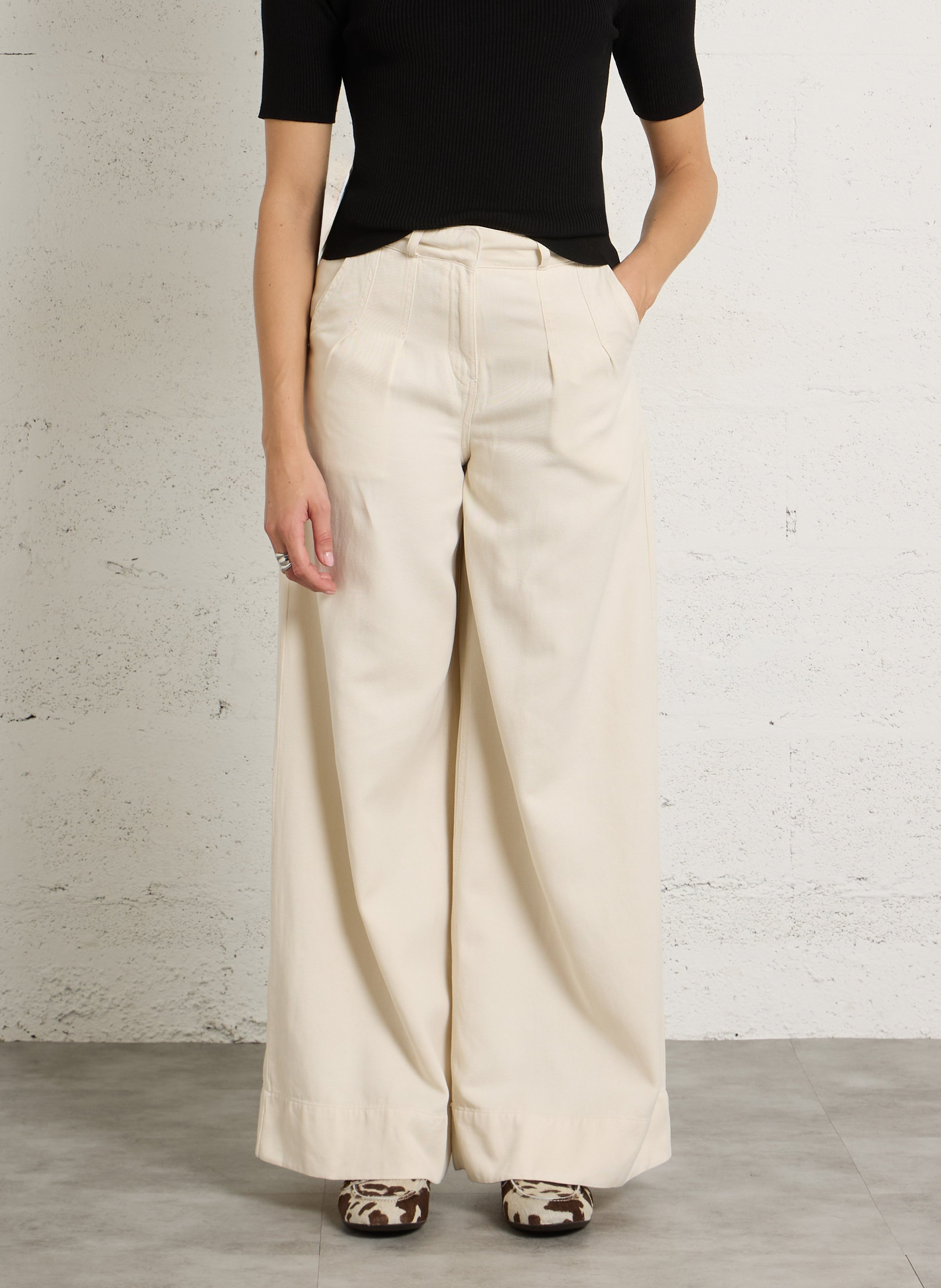 Pantalon large MAISON 123 Beige
