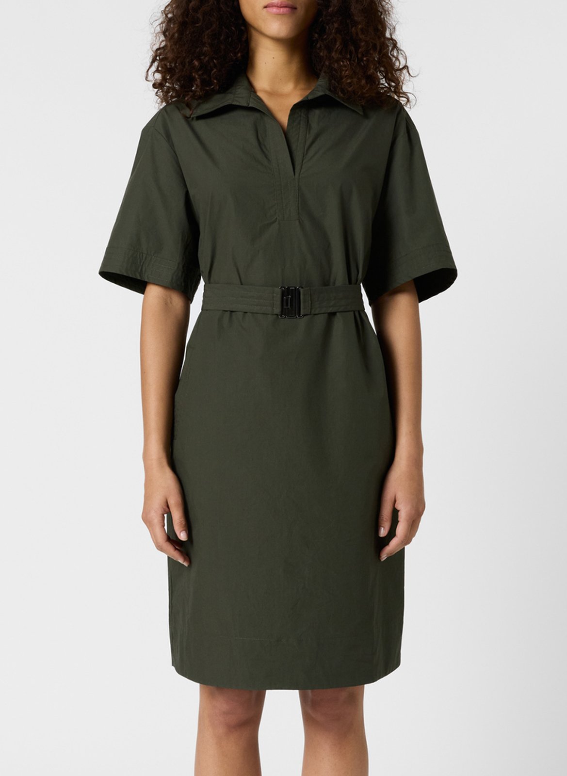 Robe courte droite unie en coton GERARD DAREL Kaki