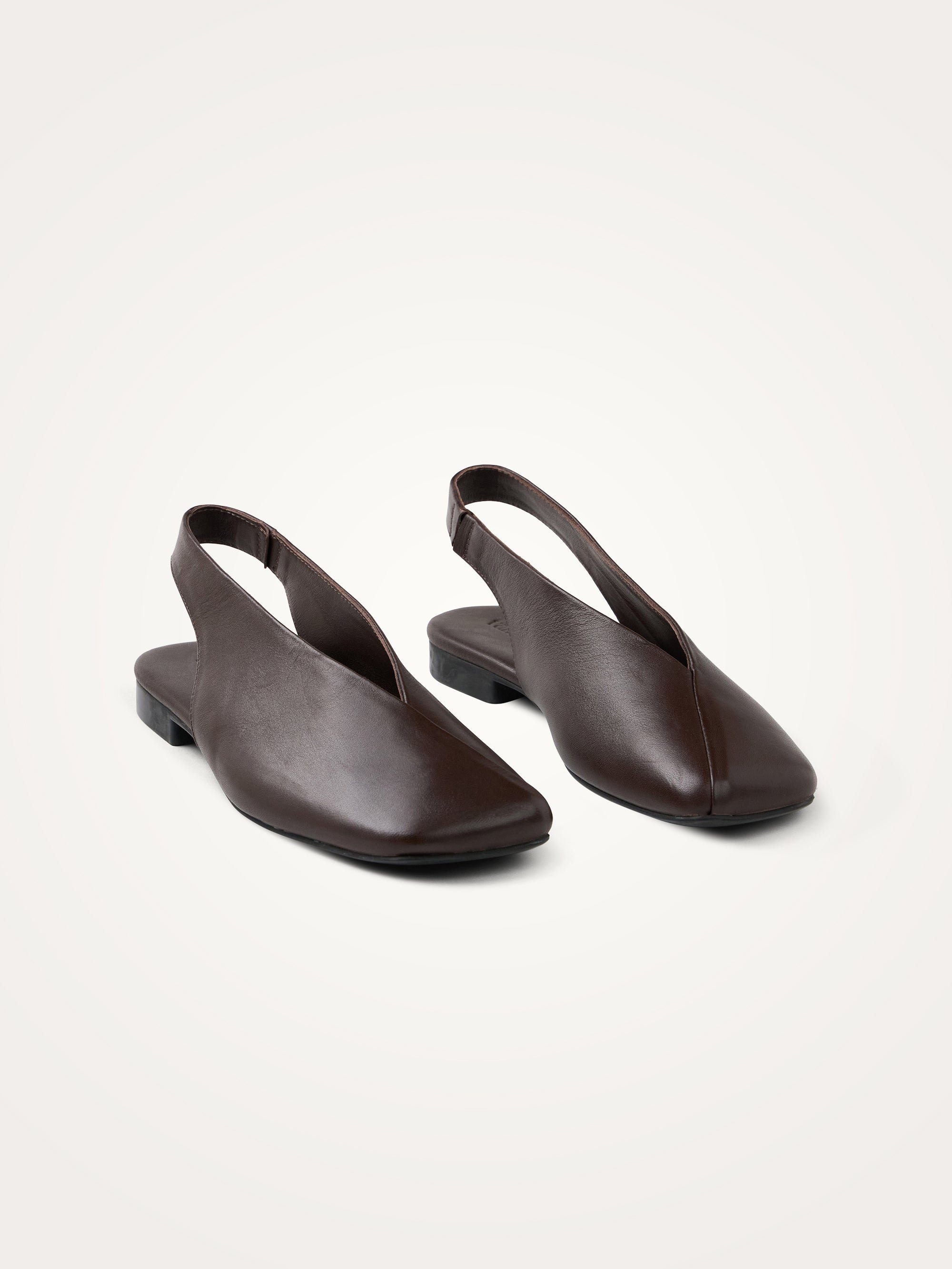 Square-toe slingback ballet flats VANESSA WU Brown