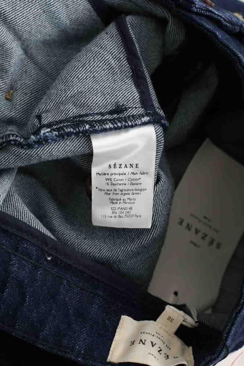 Straight cotton-blend pants SEZANE - Seconde main Blue