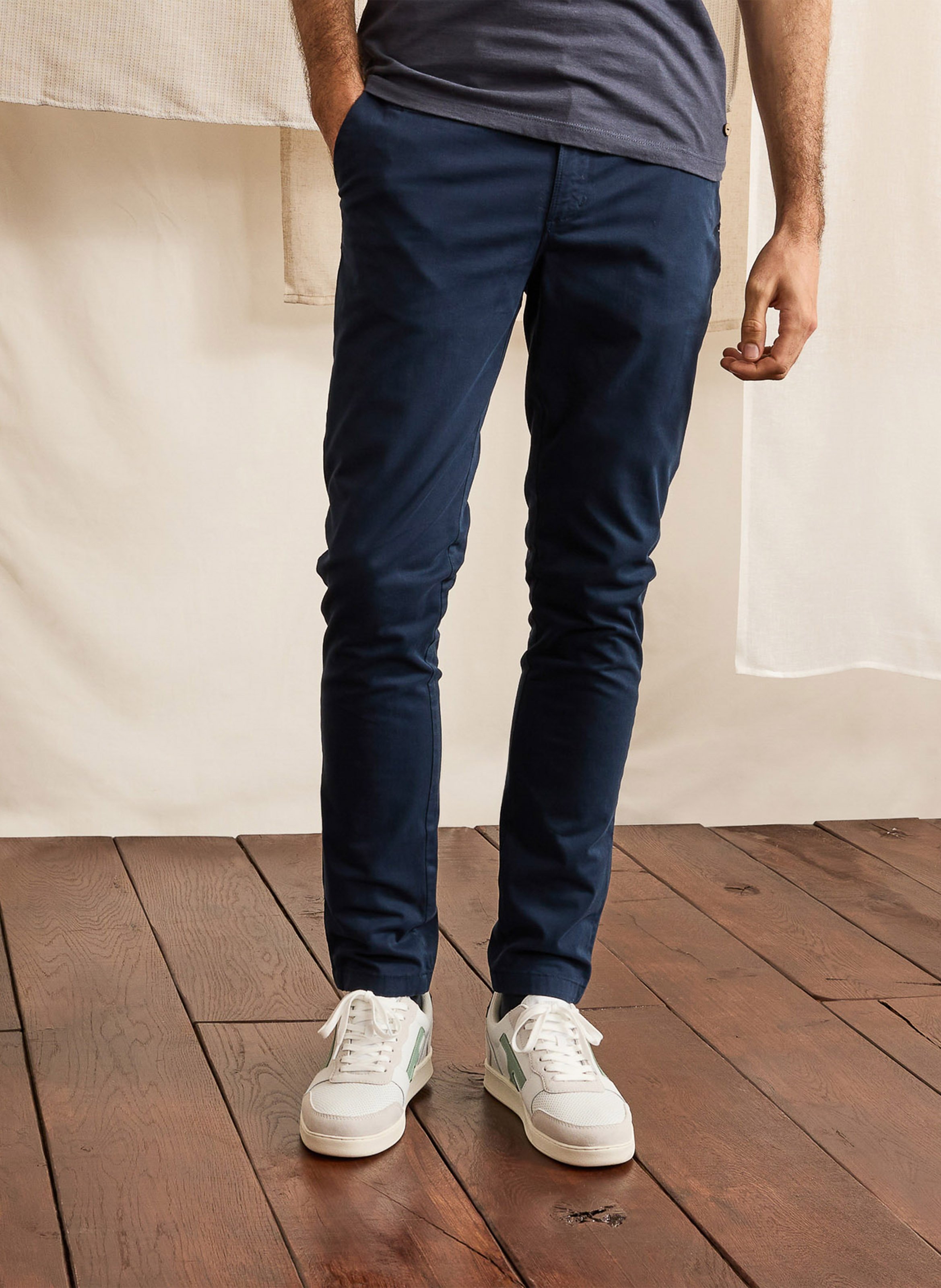 Rechte broek | biokatoenblend FAGUO Blauw