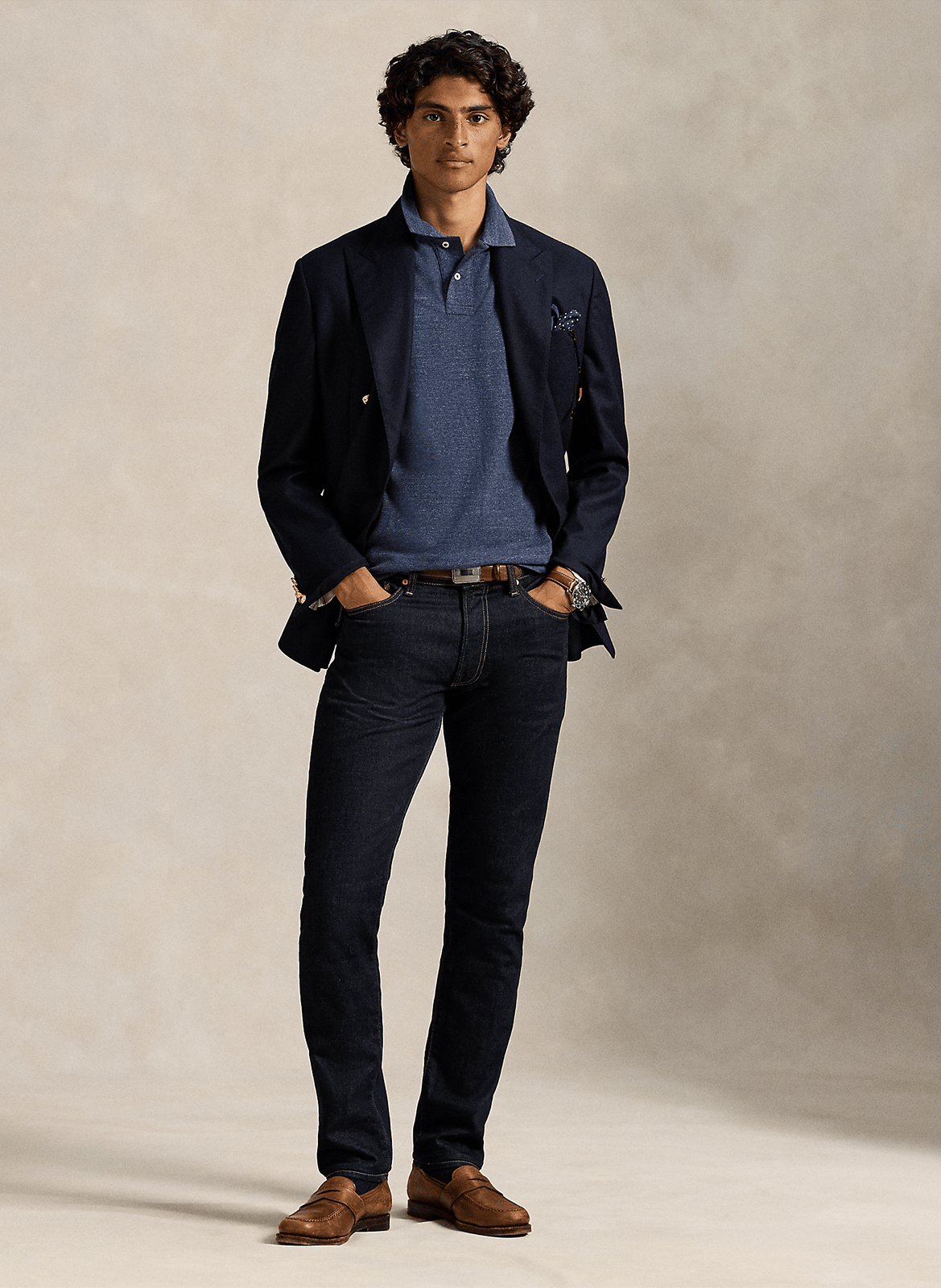 Slim-fit cotton piqué polo shirt POLO RALPH LAUREN Blue